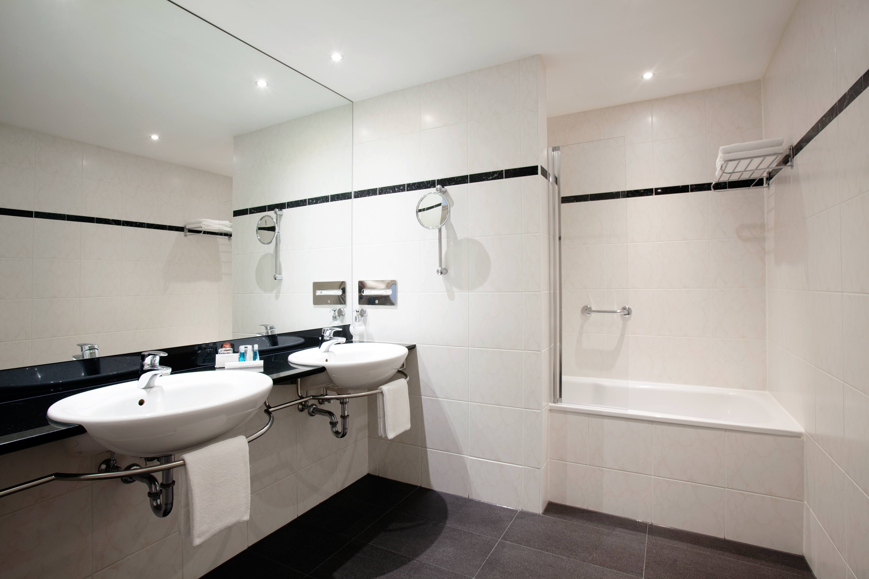 Guest room bath at the Vienna House by Wyndham Thuringer Hof Eisenach in Eisenach, Other than US/Canada