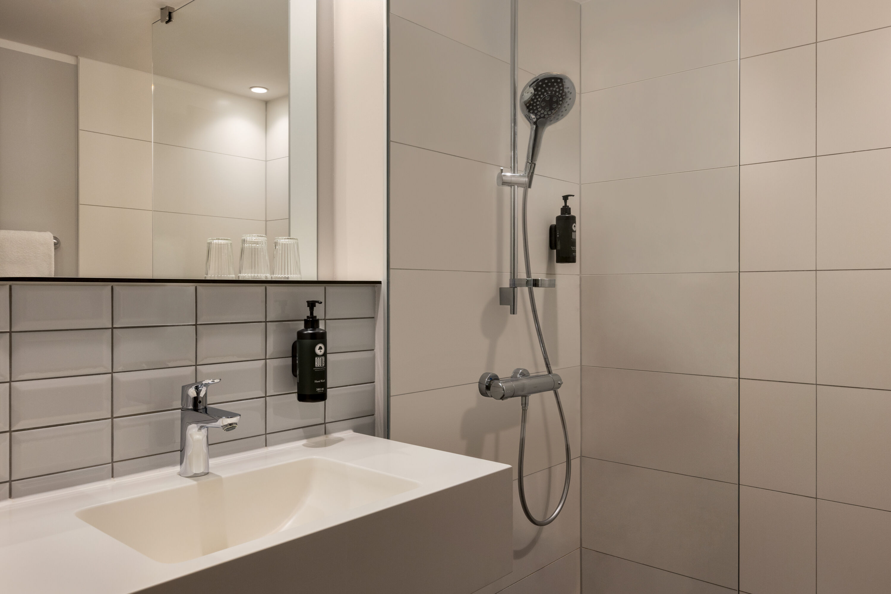 Guest room bath at the Vienna House Easy by Wyndham Leipzig in Leipzig, Sachsen, Other than US/Canada