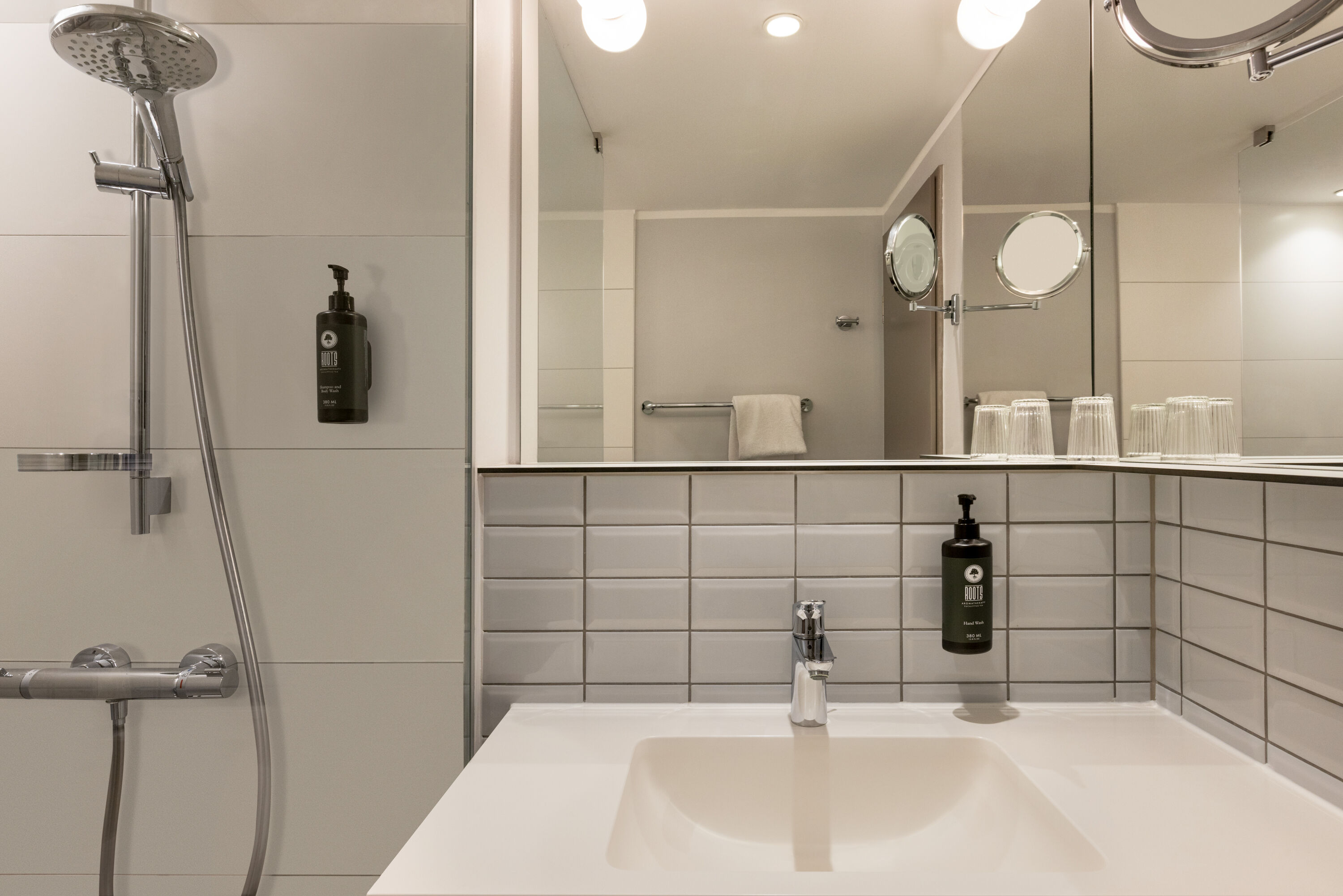 Guest room bath at the Vienna House Easy by Wyndham Leipzig in Leipzig, Sachsen, Other than US/Canada