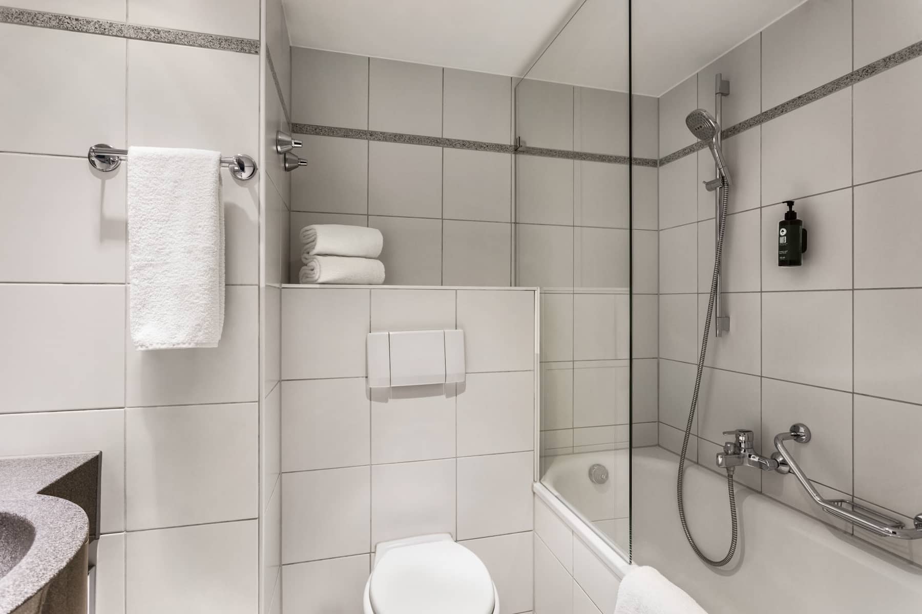 Guest room bath at the Vienna House Easy by Wyndham Trier in Trier, Other than US/Canada