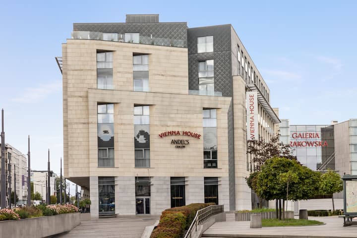 Exterior of Vienna House by Wyndham Andel's Cracow hotel in Cracow, Other than US/Canada
