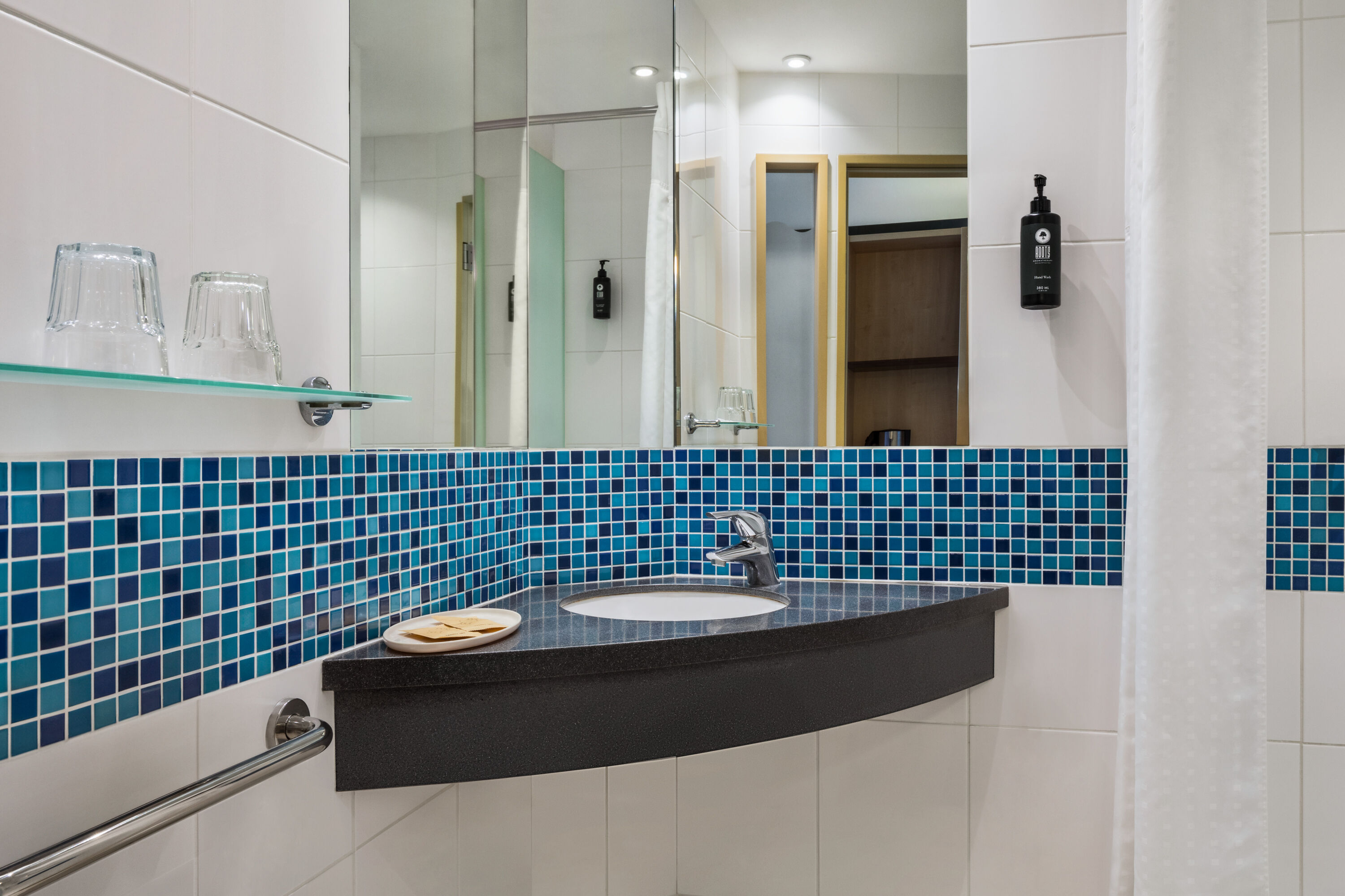 Guest room bath at the Vienna House Easy by Wyndham Bratislava in Bratislava, Other than US/Canada