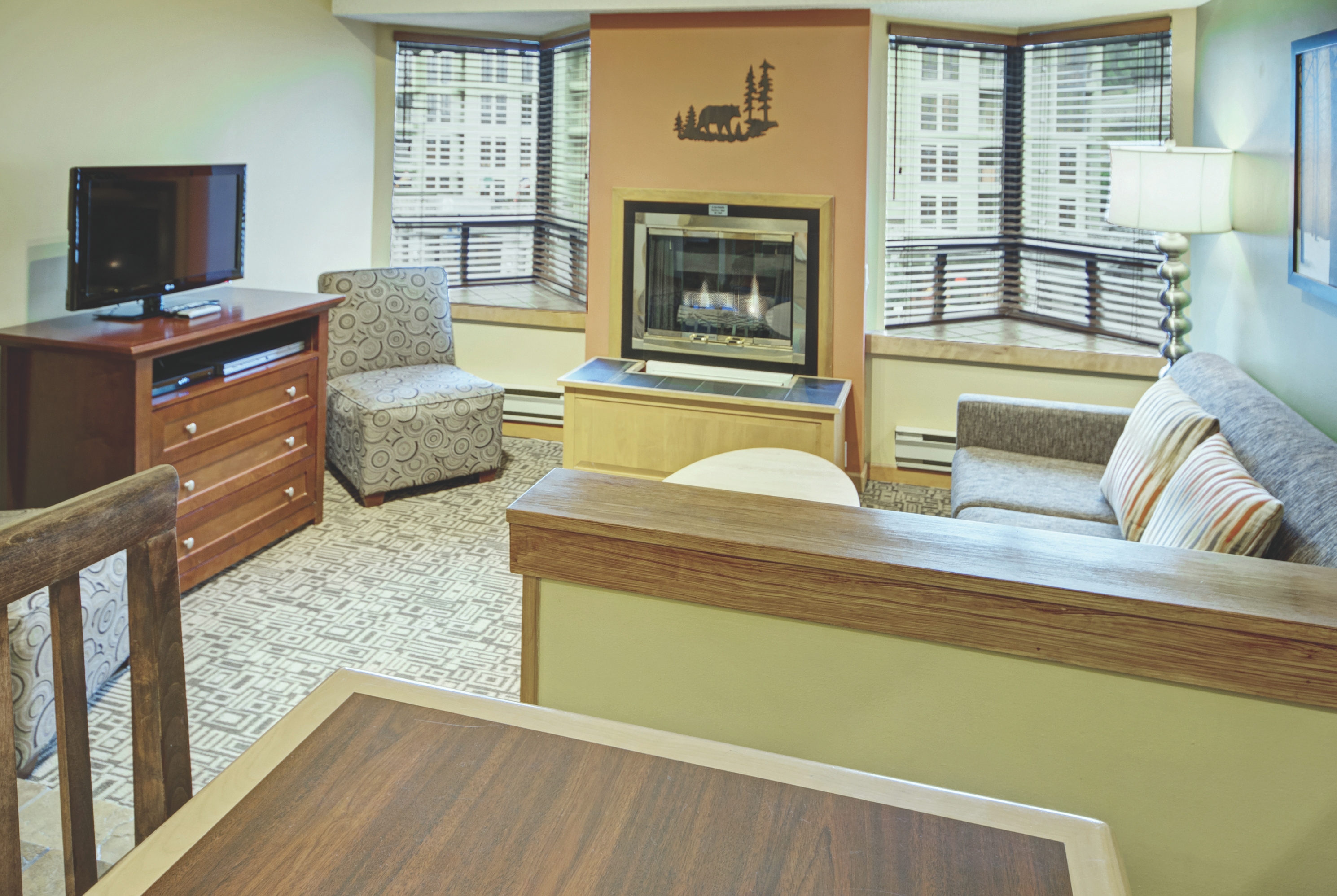 Guest room at the Mountainside Lodge in Whistler, British Columbia