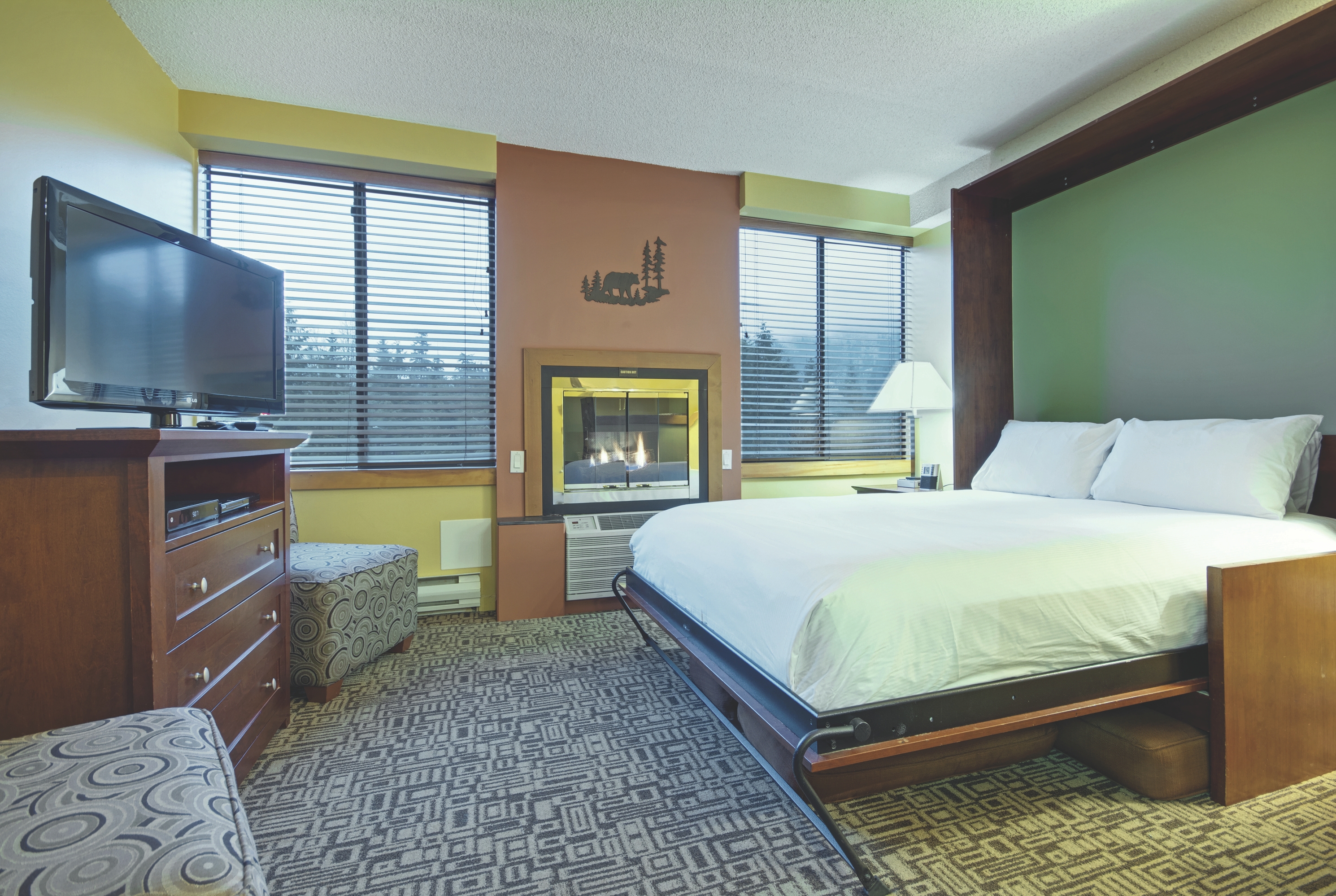 Guest room at the Mountainside Lodge in Whistler, British Columbia
