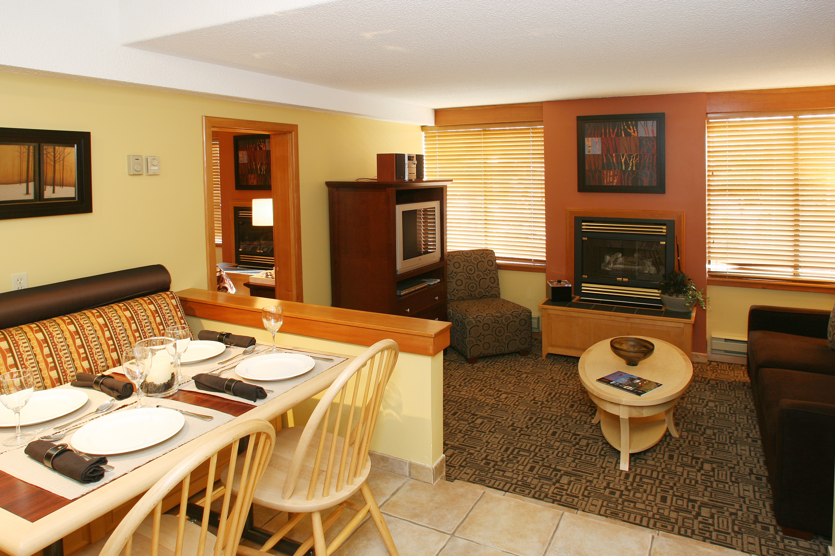 Guest room at the Mountainside Lodge in Whistler, British Columbia
