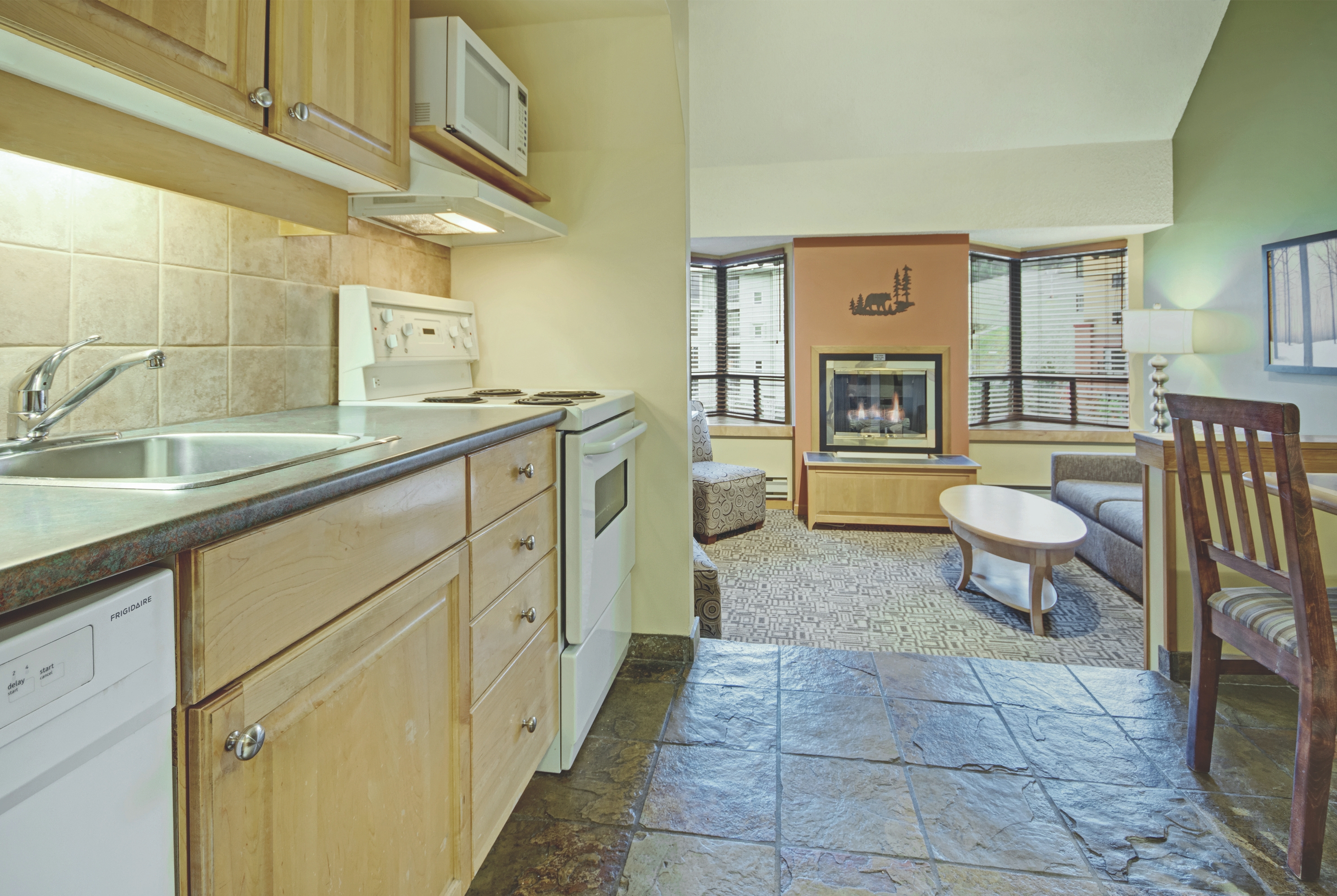 Guest room at the Mountainside Lodge in Whistler, British Columbia