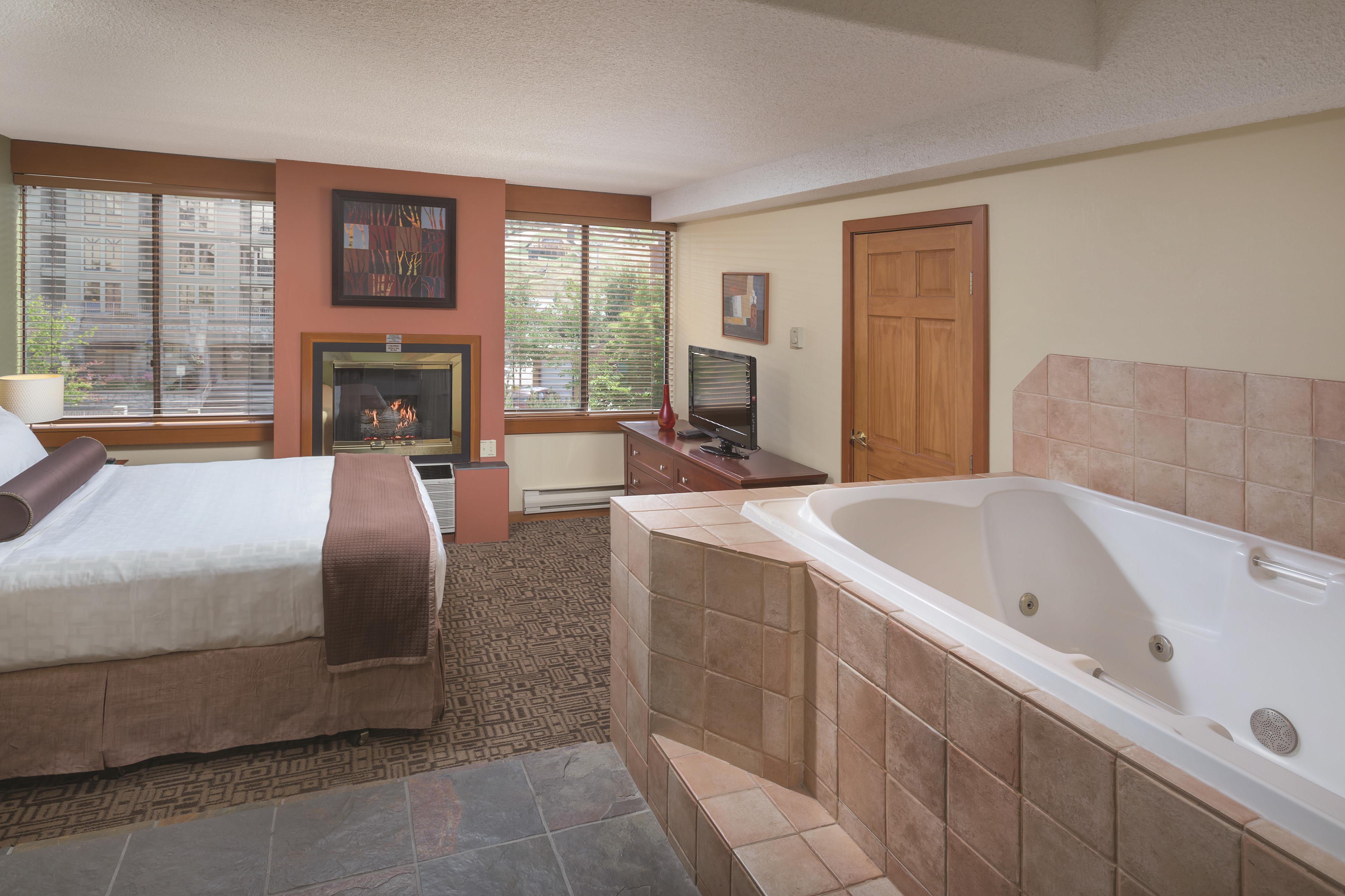 Guest room at the Mountainside Lodge in Whistler, British Columbia