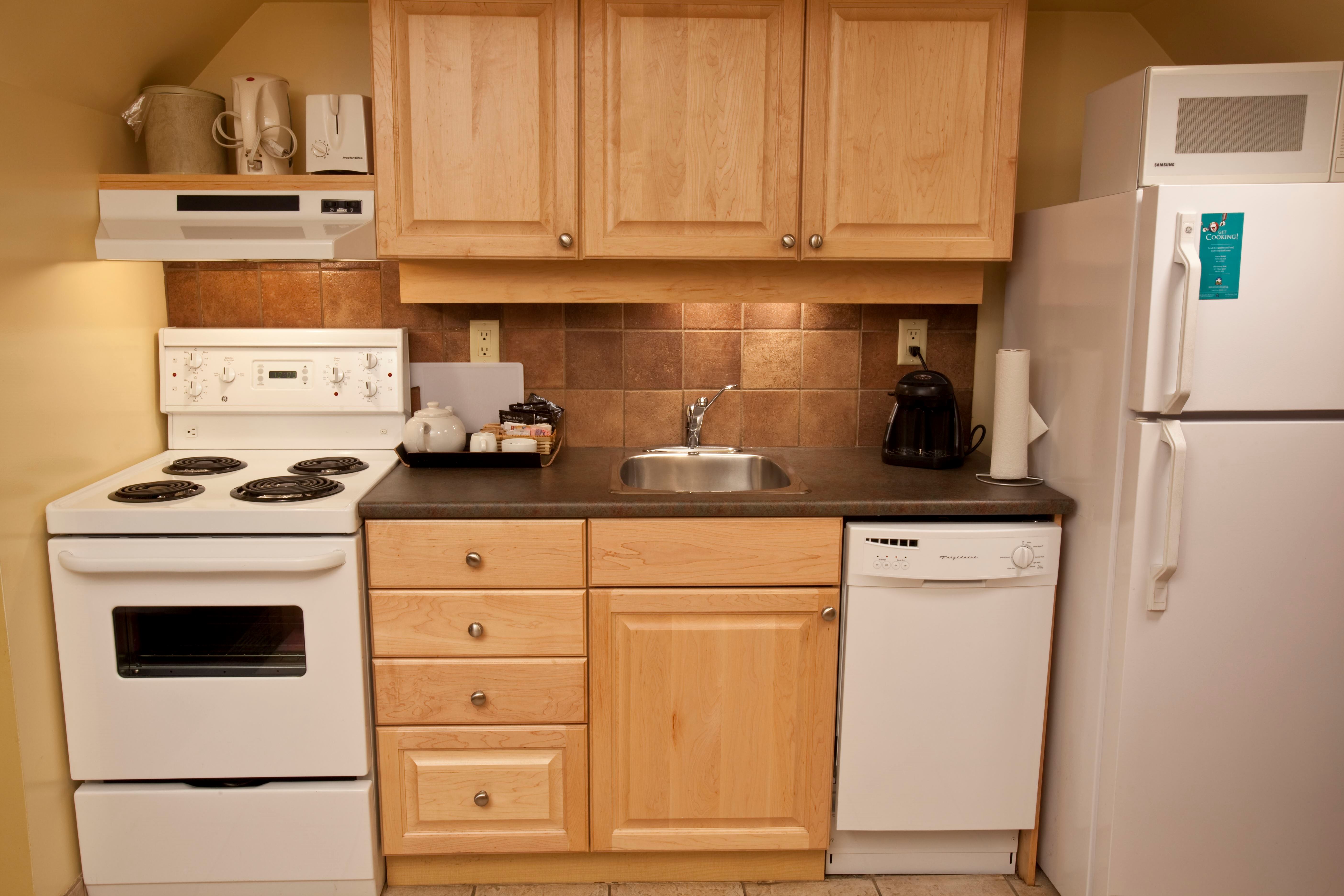Guest room kitchen at Mountainside Lodge in Whistler, British Columbia