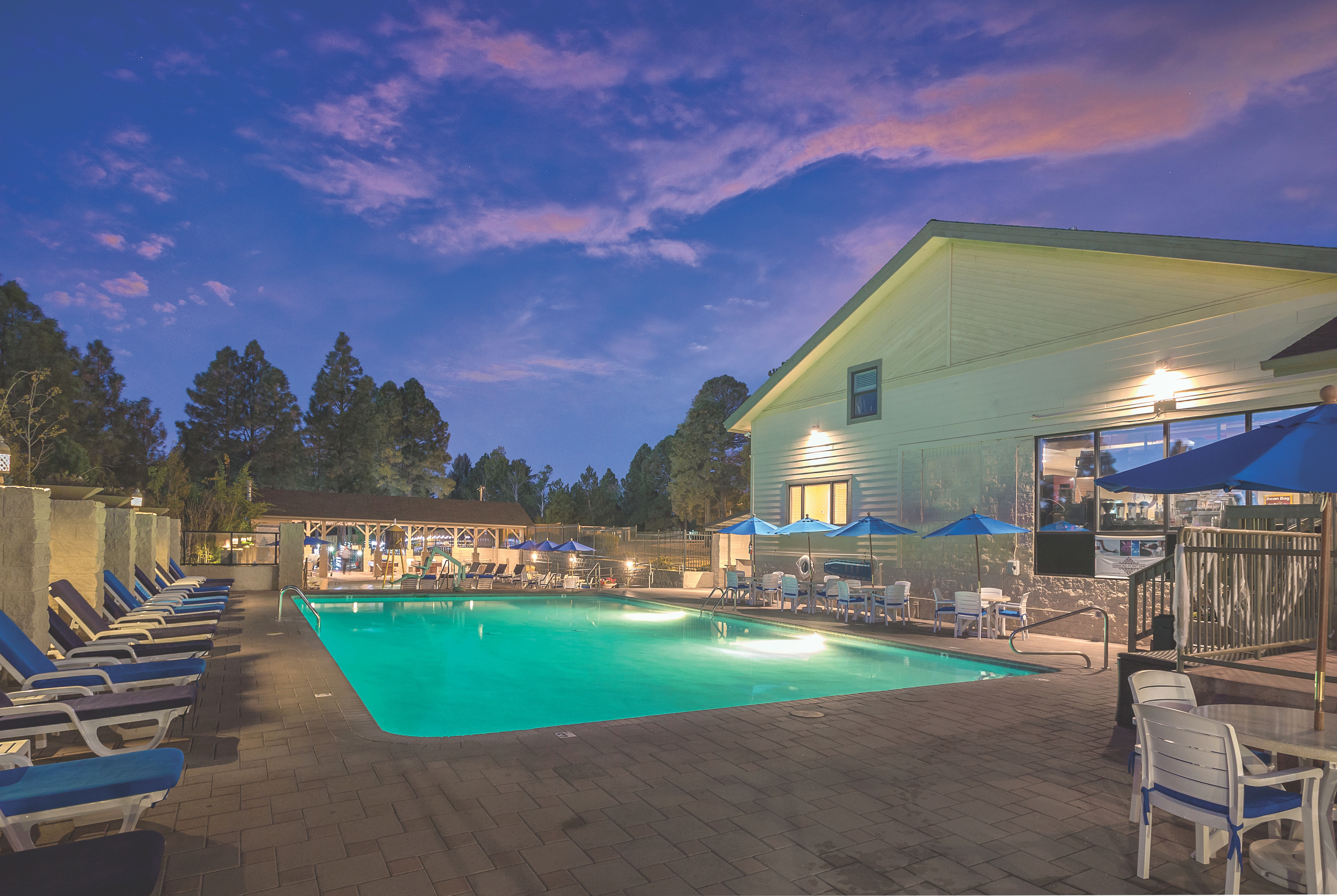 Pool night image at the Club Wyndham Flagstaff in Flagstaff, Arizona