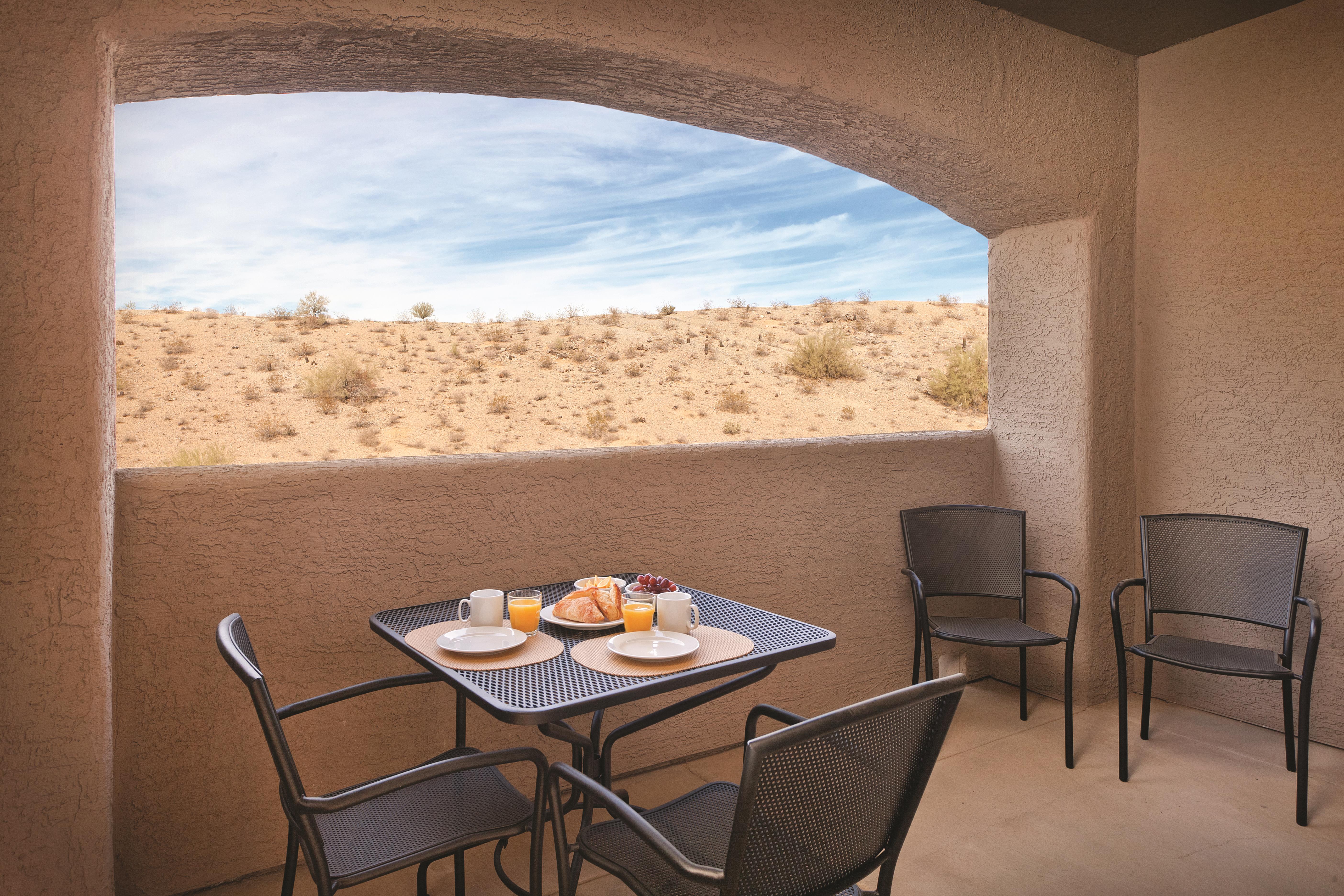 Guest room patio at the WorldMark Phoenix - South Mountain Preserve in Phoenix, Arizona