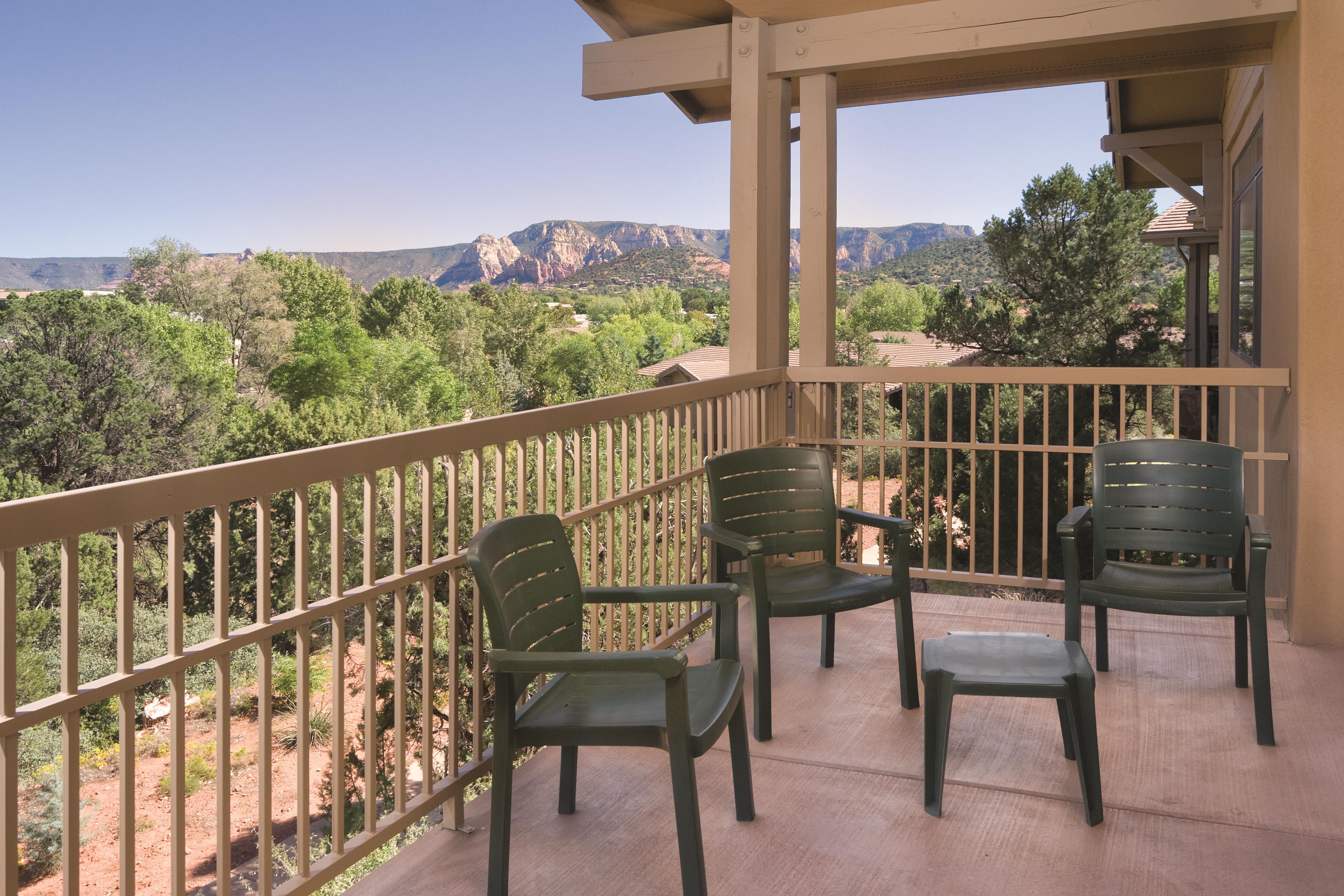 Guest room patio at the Club Wyndham Sedona in Sedona, Arizona