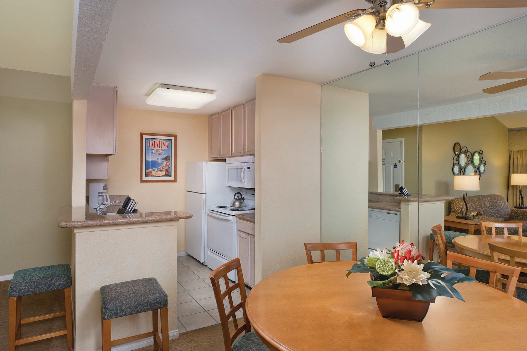 Guest room at the Club Wyndham Dolphin's Cove in Anaheim, California