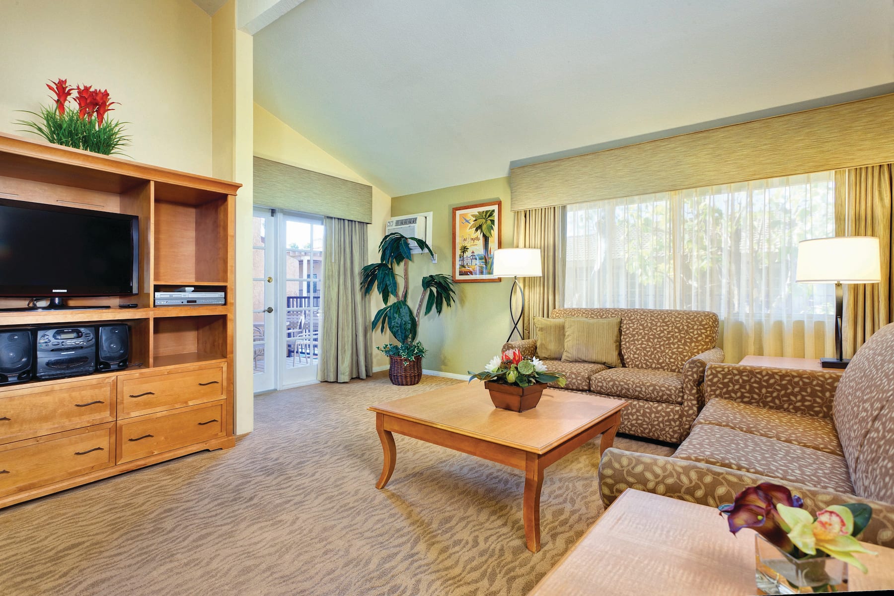 Guest room at the Club Wyndham Dolphin's Cove in Anaheim, California
