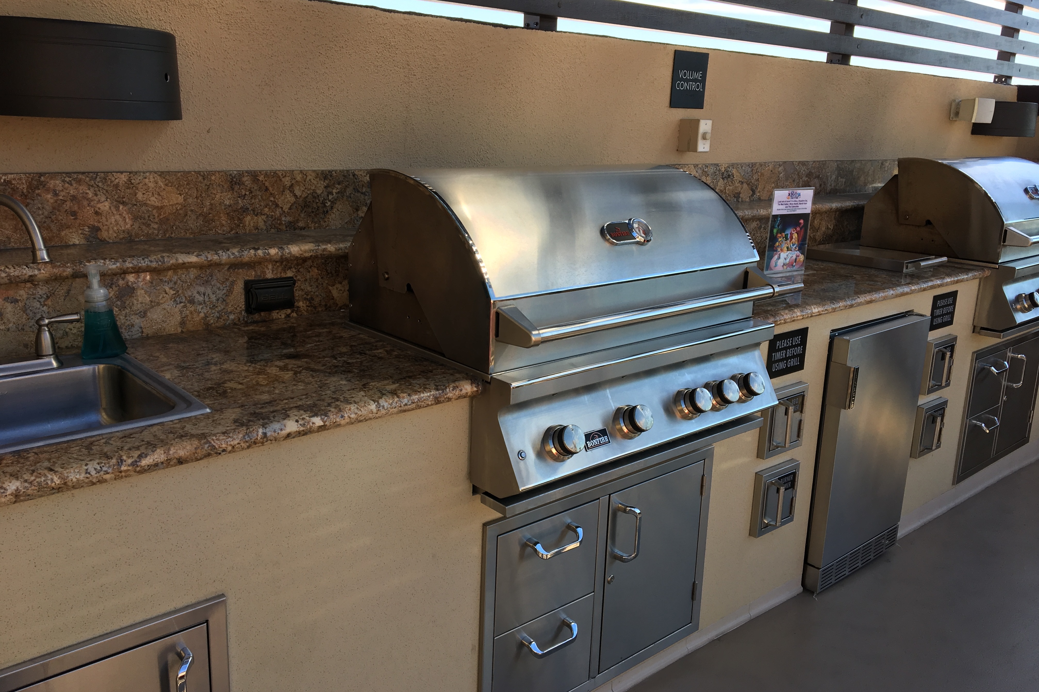 BBQ grill at Peacock Suites in Anaheim, California