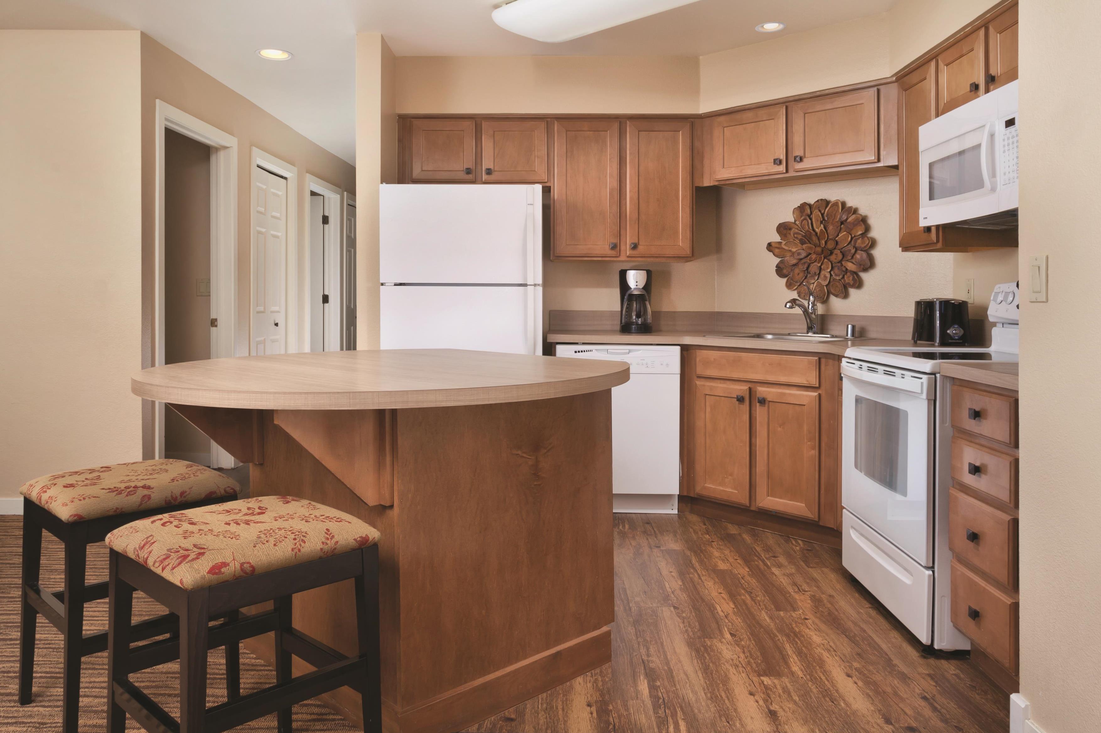 Guest room kitchen at WorldMark Big Bear Lake in Big Bear Lake, California