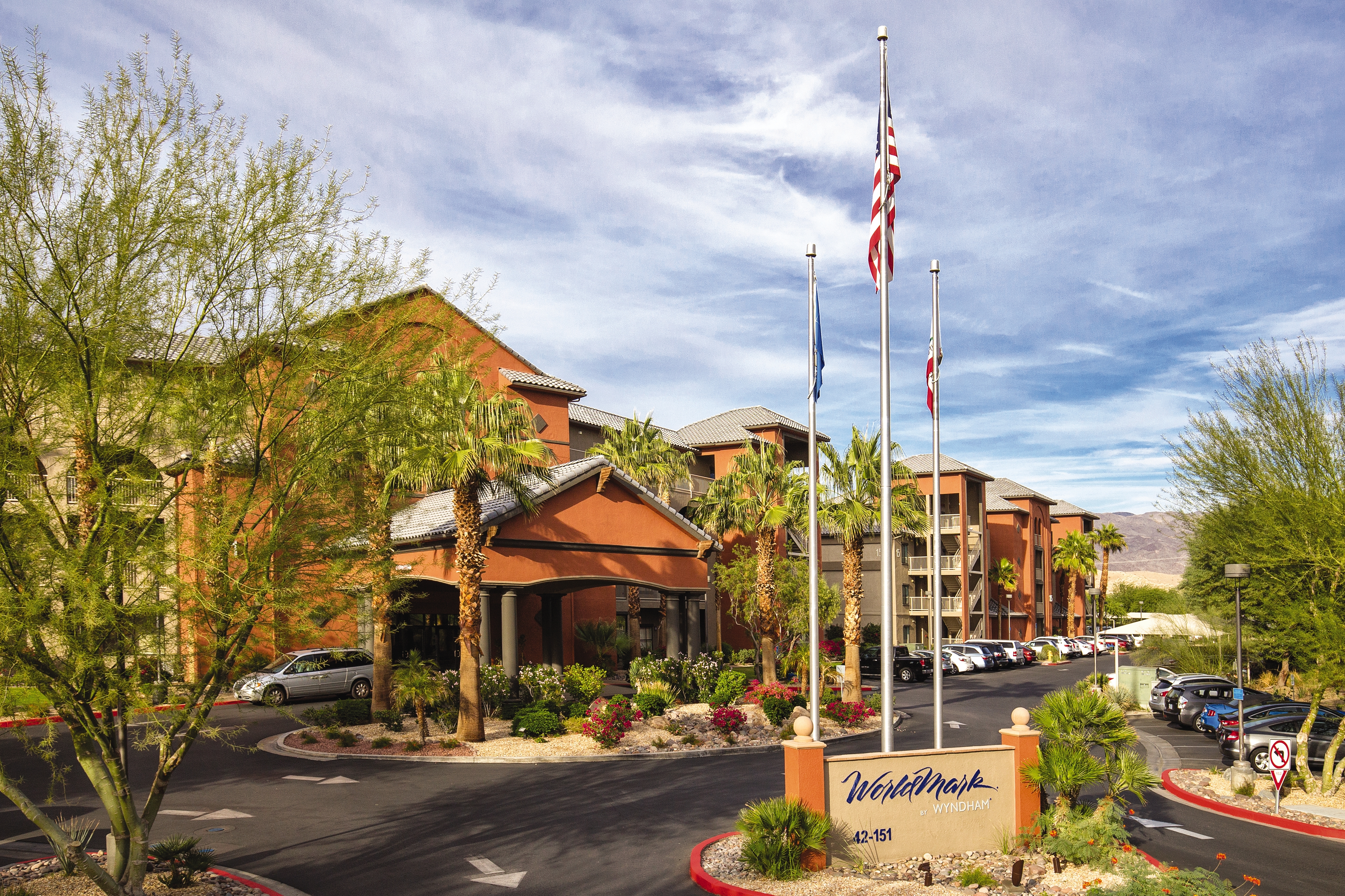 Exterior of WorldMark Indio hotel in Indio, California