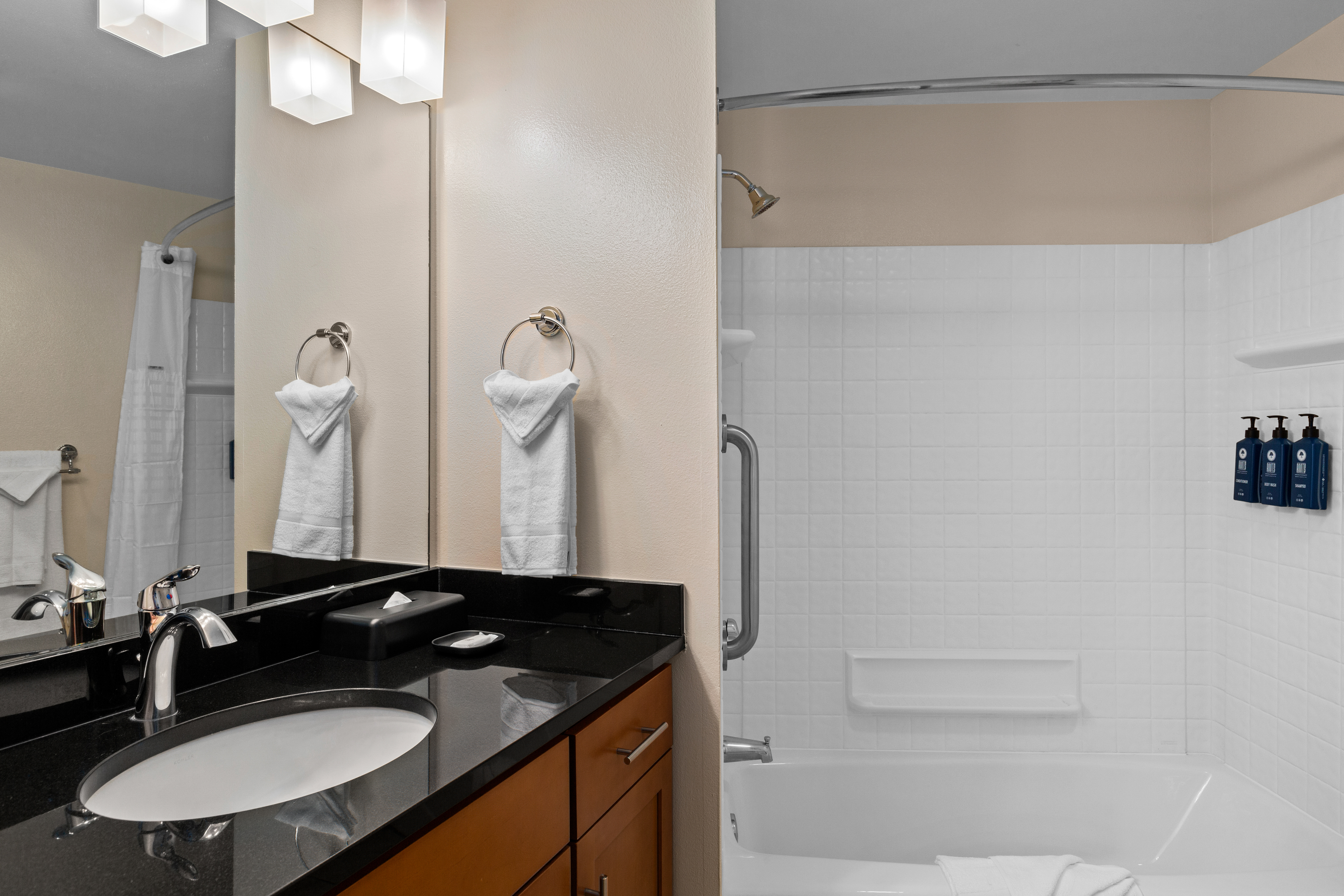 Guest room bath at the WorldMark Indio in Indio, California