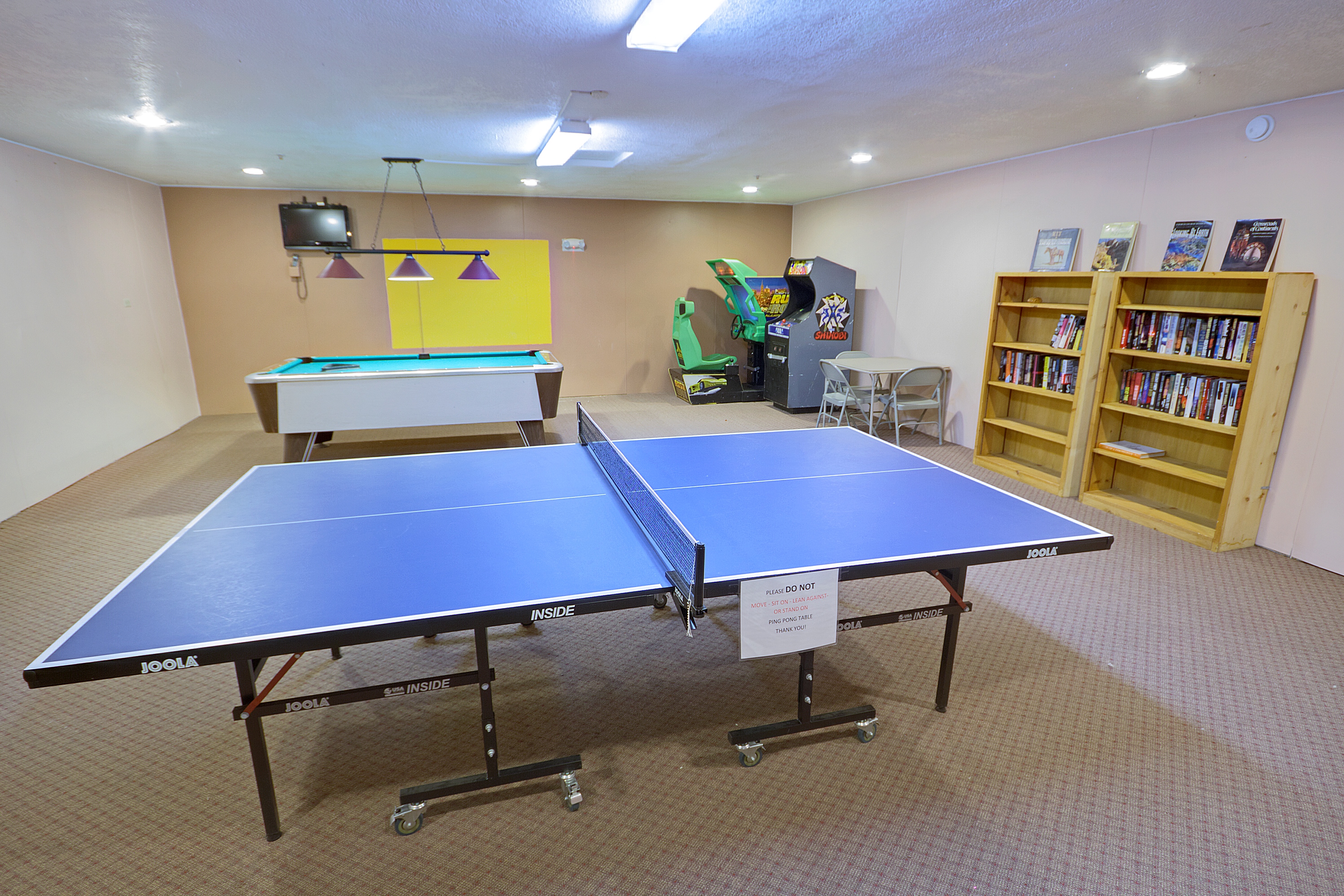 Game room at Heidelberg Inn in June Lake, California