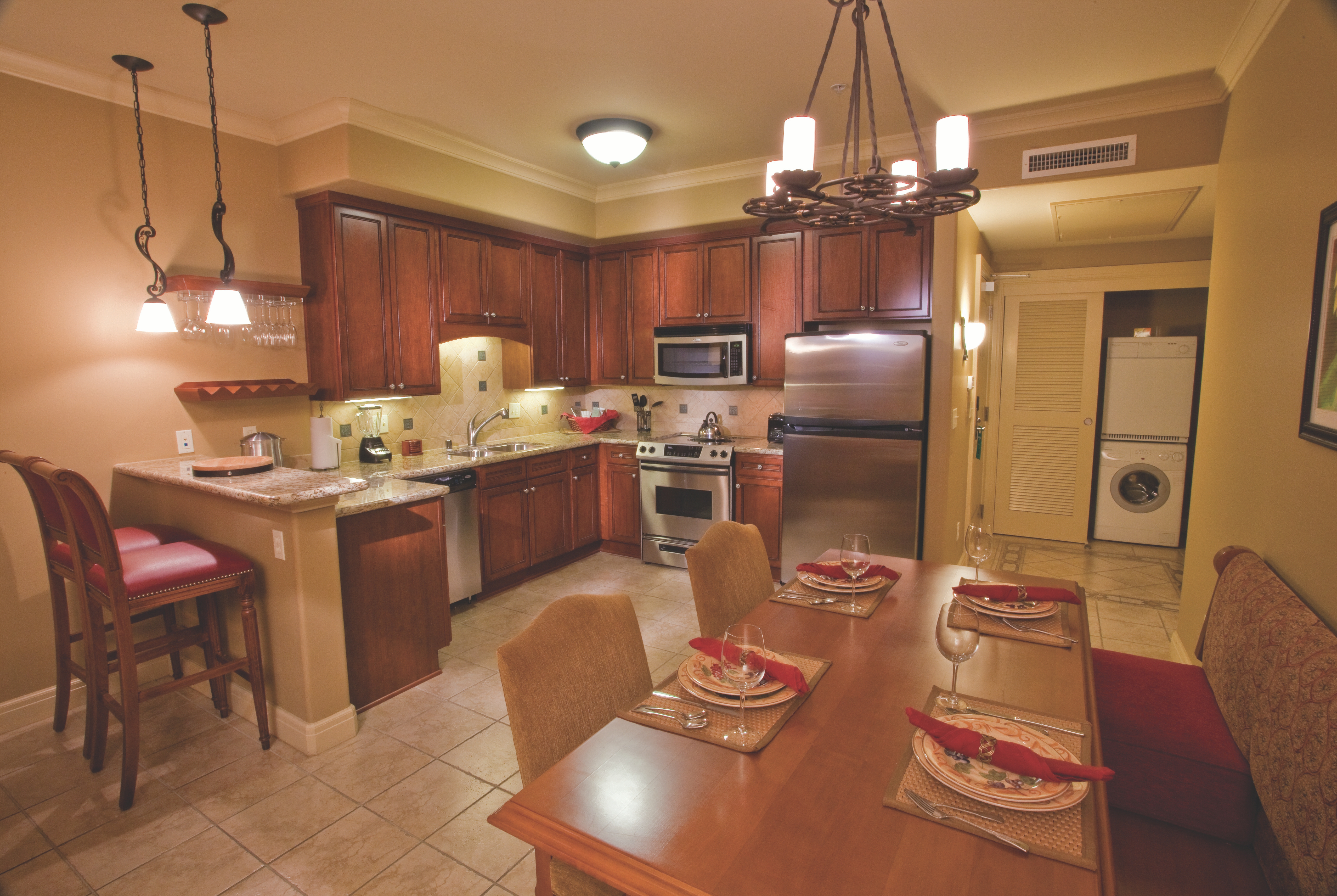 Vino Bello Resort suite kitchen in Napa, California