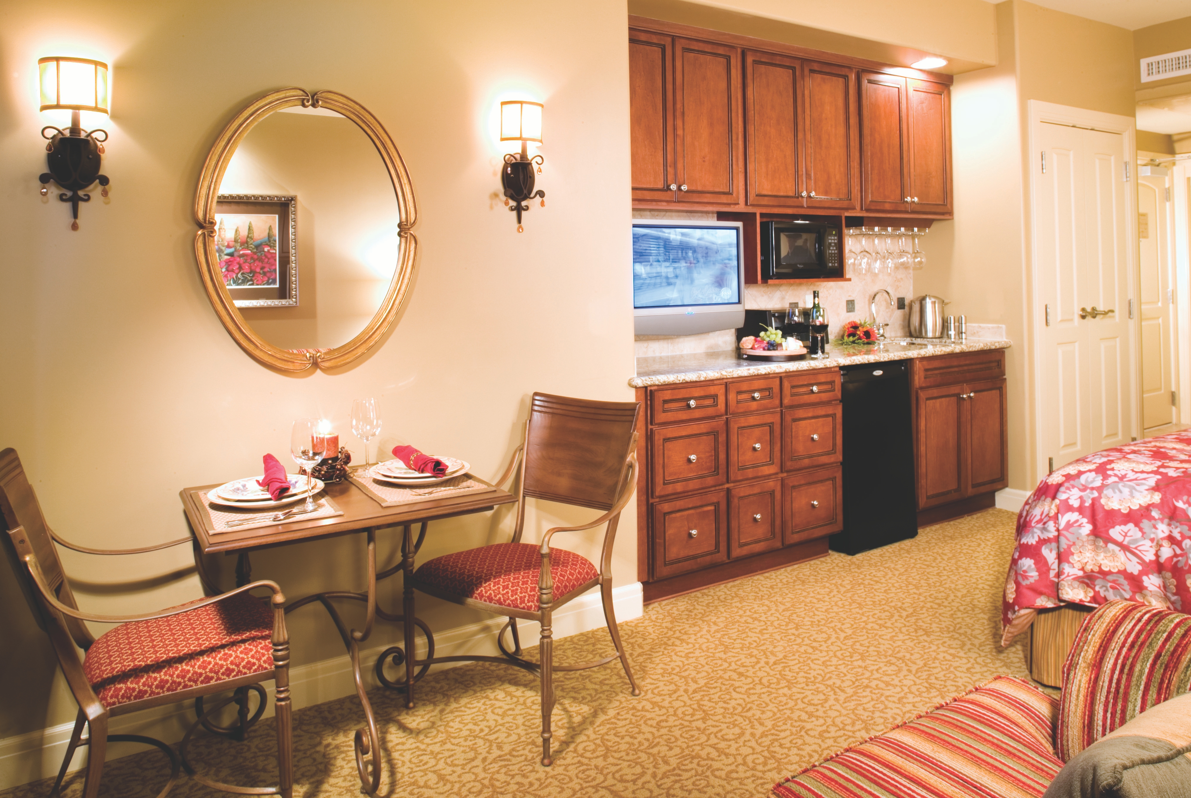 Vino Bello Resort suite kitchen in Napa, California