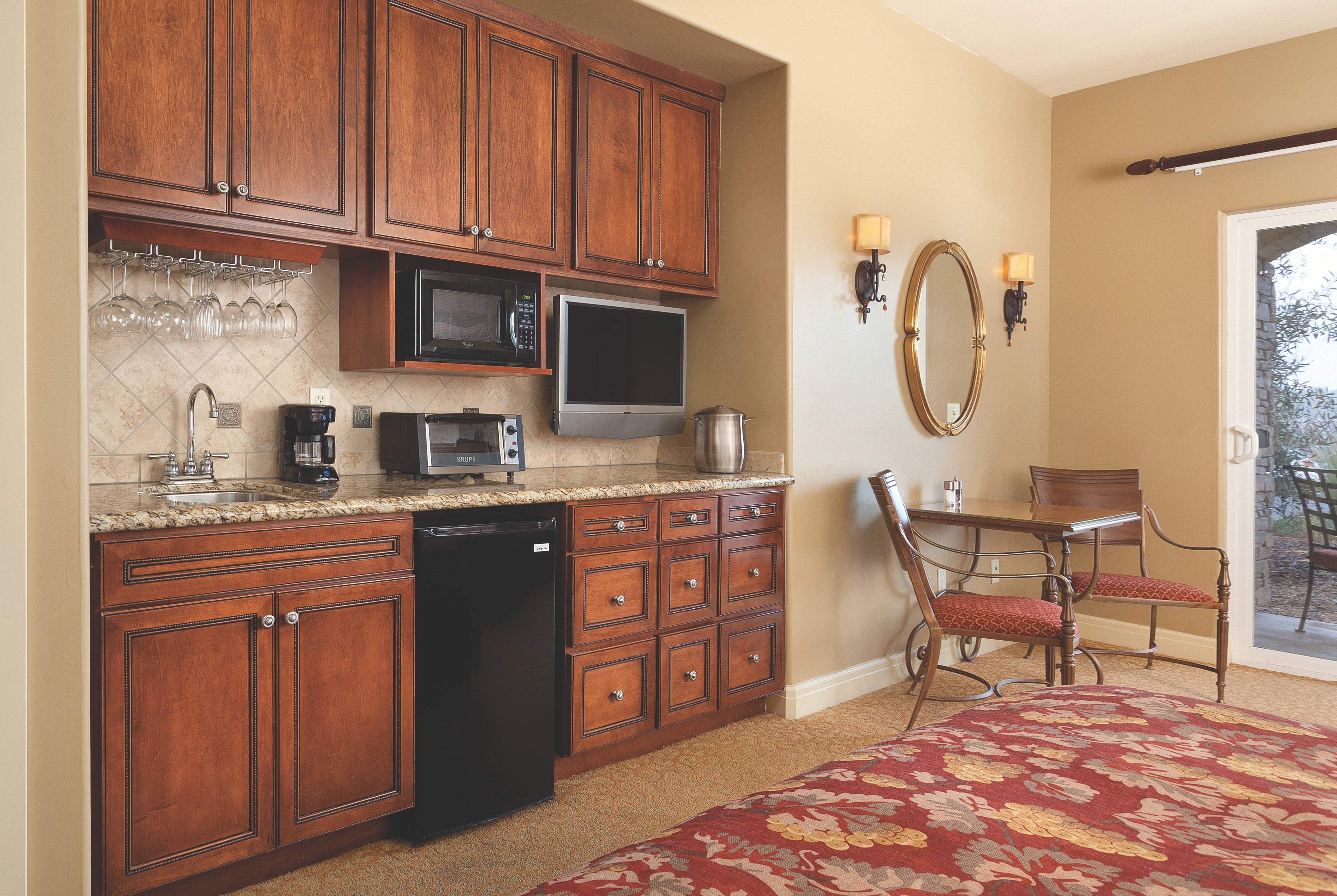 Vino Bello Resort suite kitchen in Napa, California