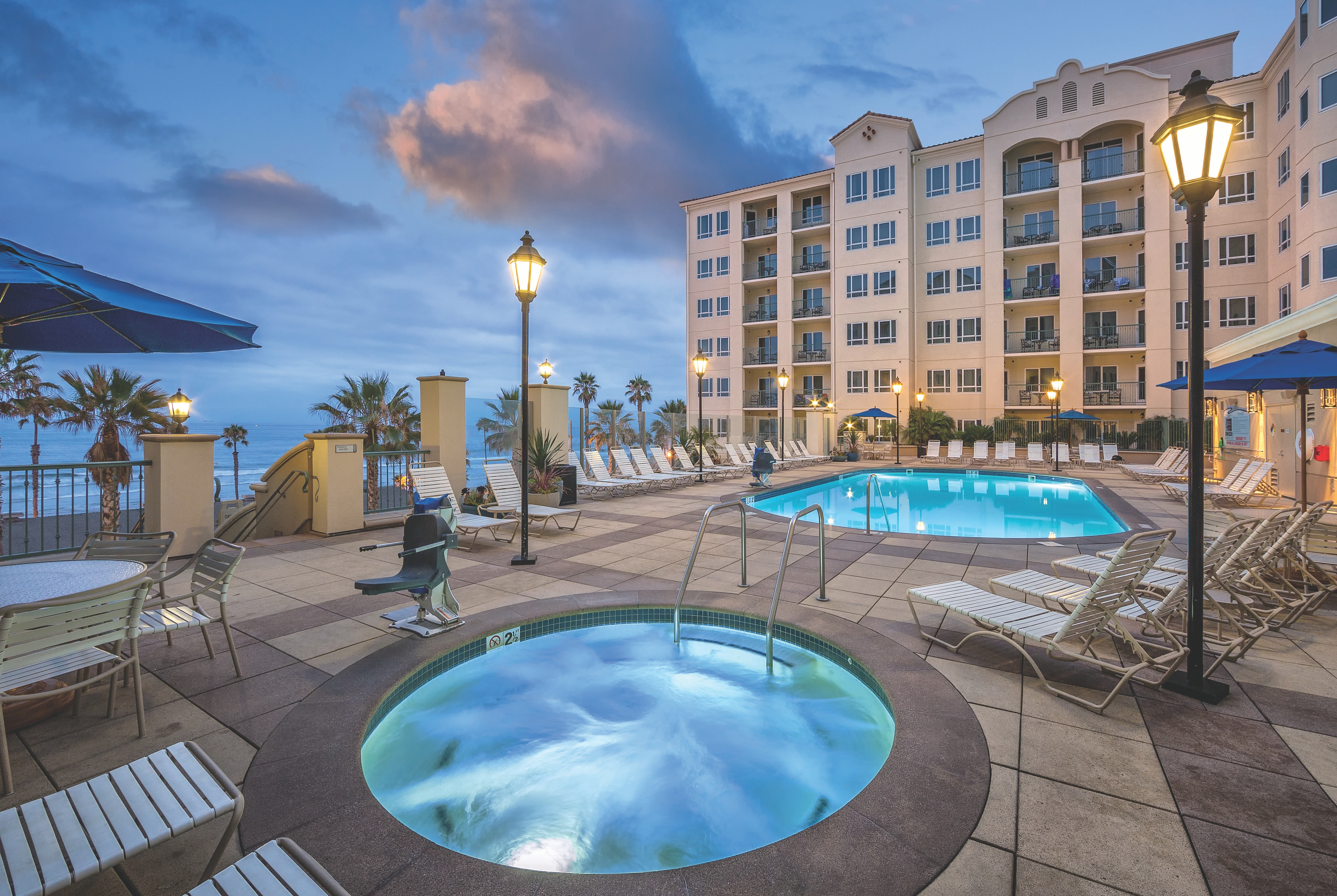 Pool at the Club Wyndham Oceanside Pier Resort in Oceanside, California