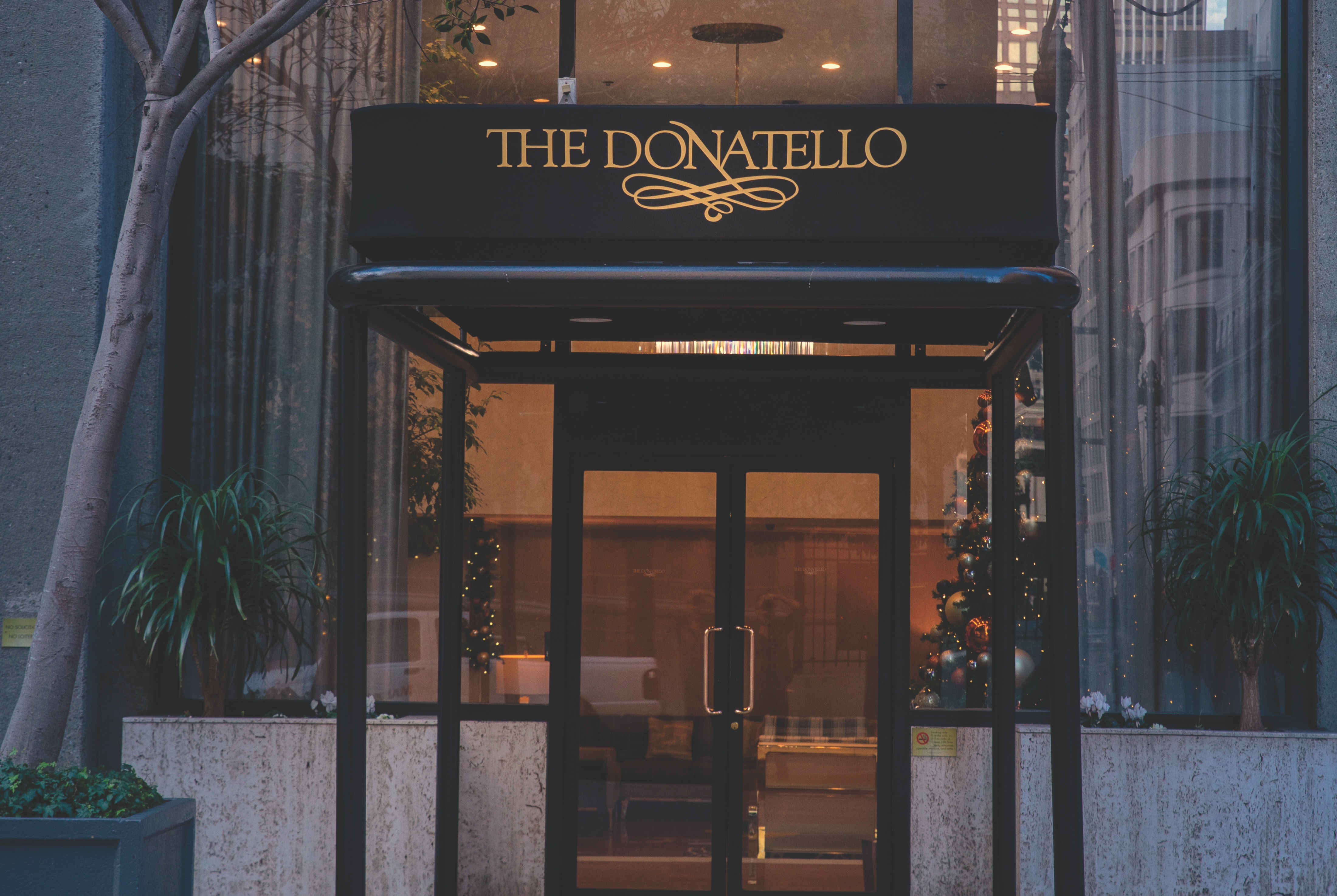 Exterior of The Donatello hotel in San Francisco, California