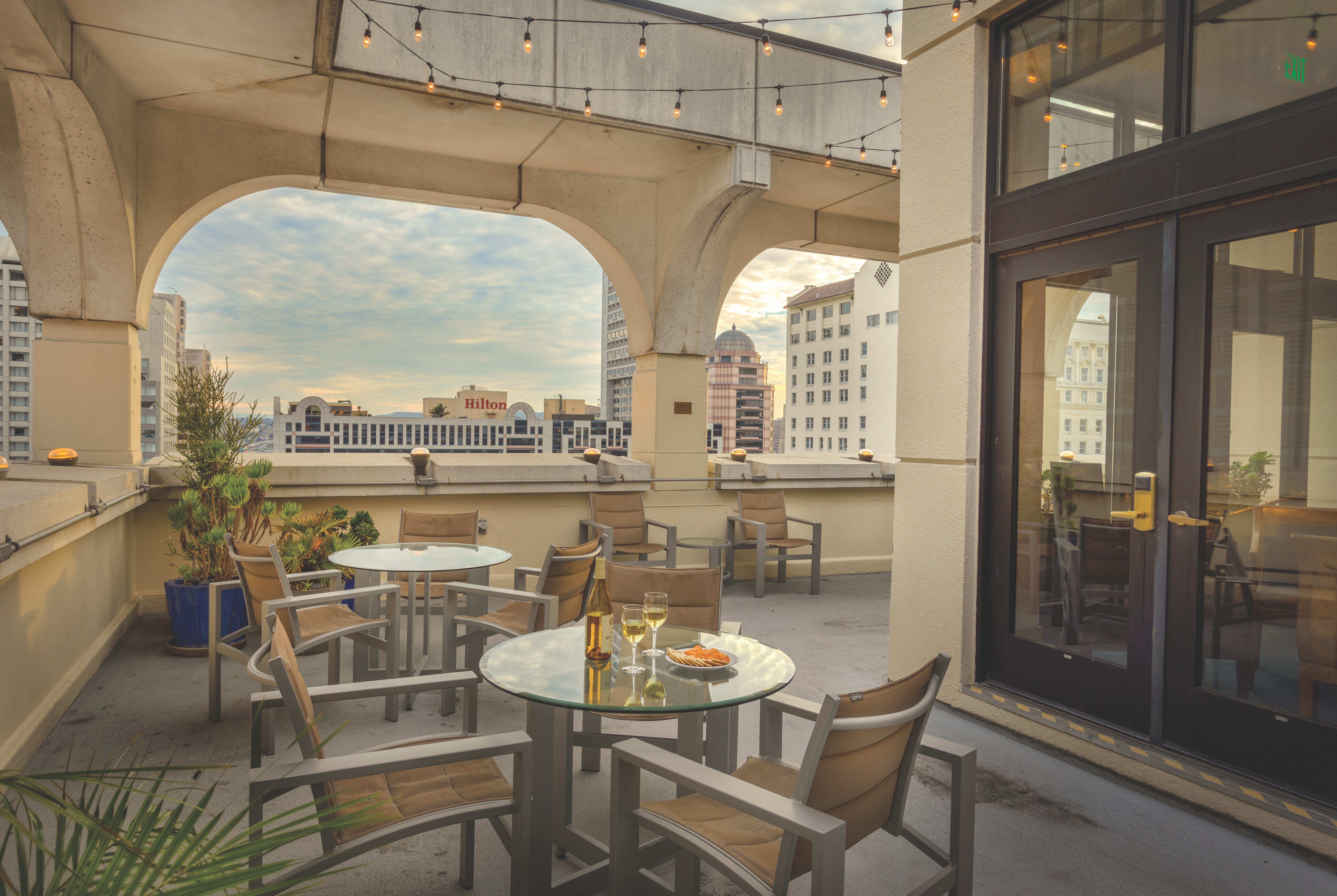 Exterior of The Donatello hotel in San Francisco, California