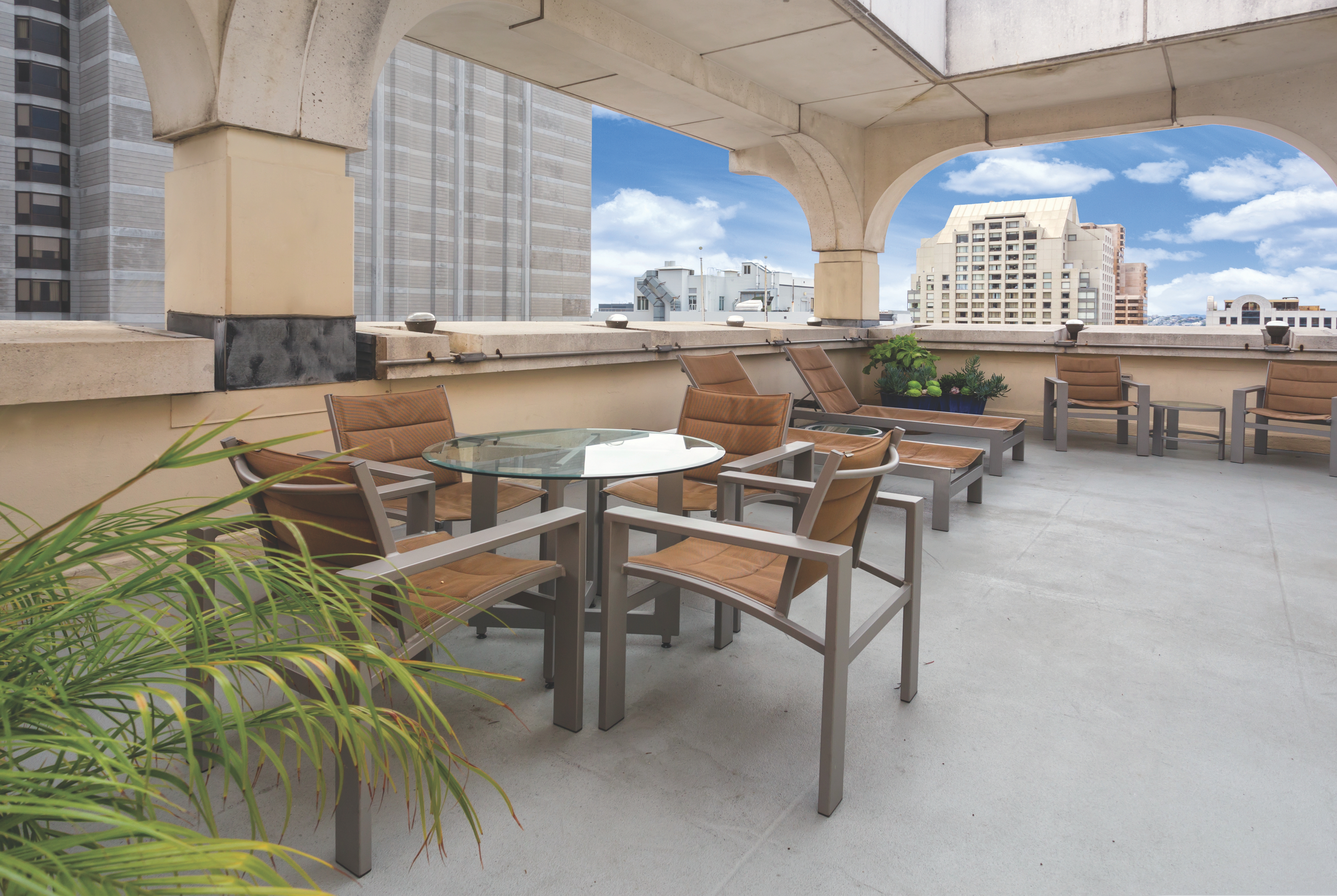 Exterior of The Donatello hotel in San Francisco, California