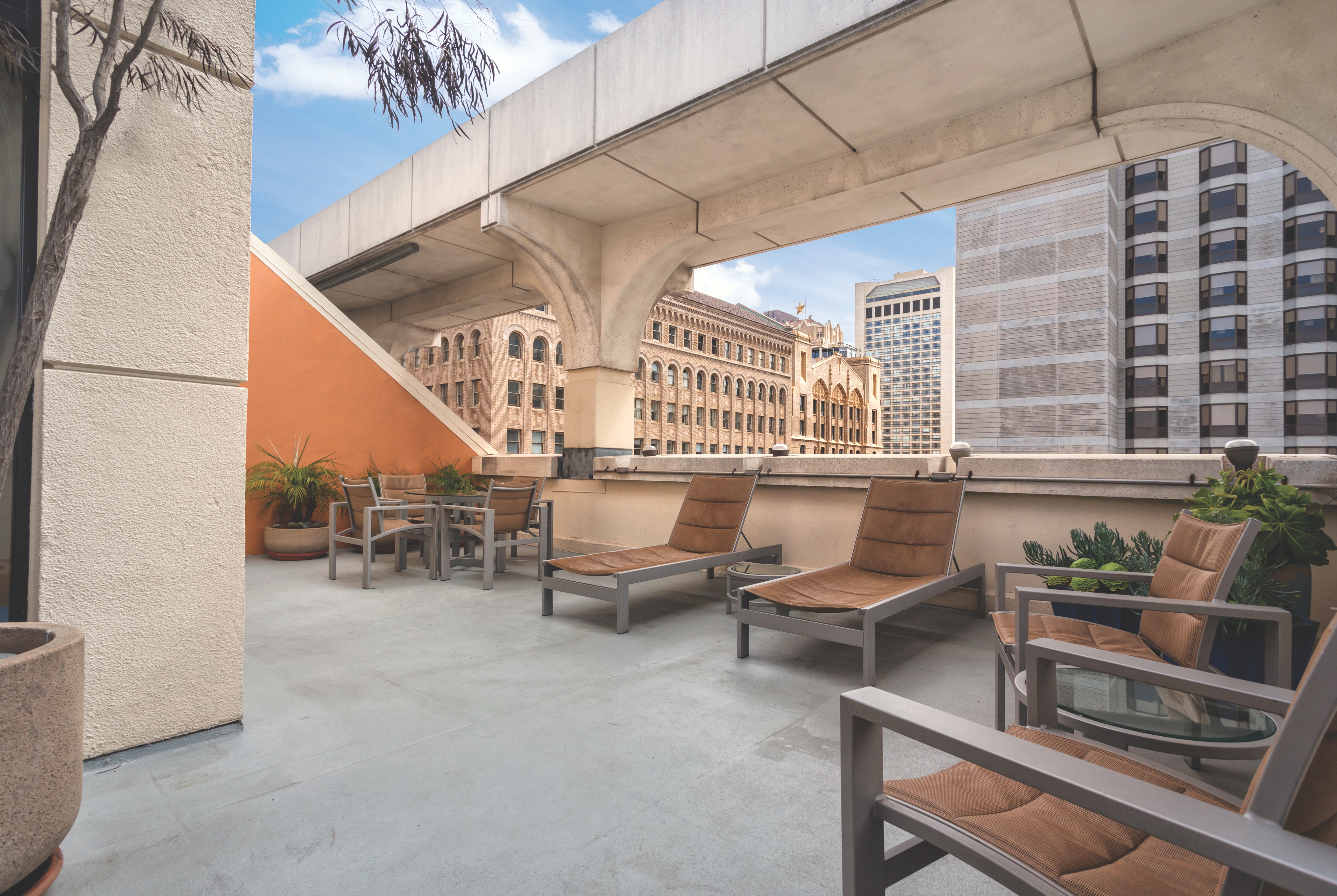 Exterior of The Donatello hotel in San Francisco, California