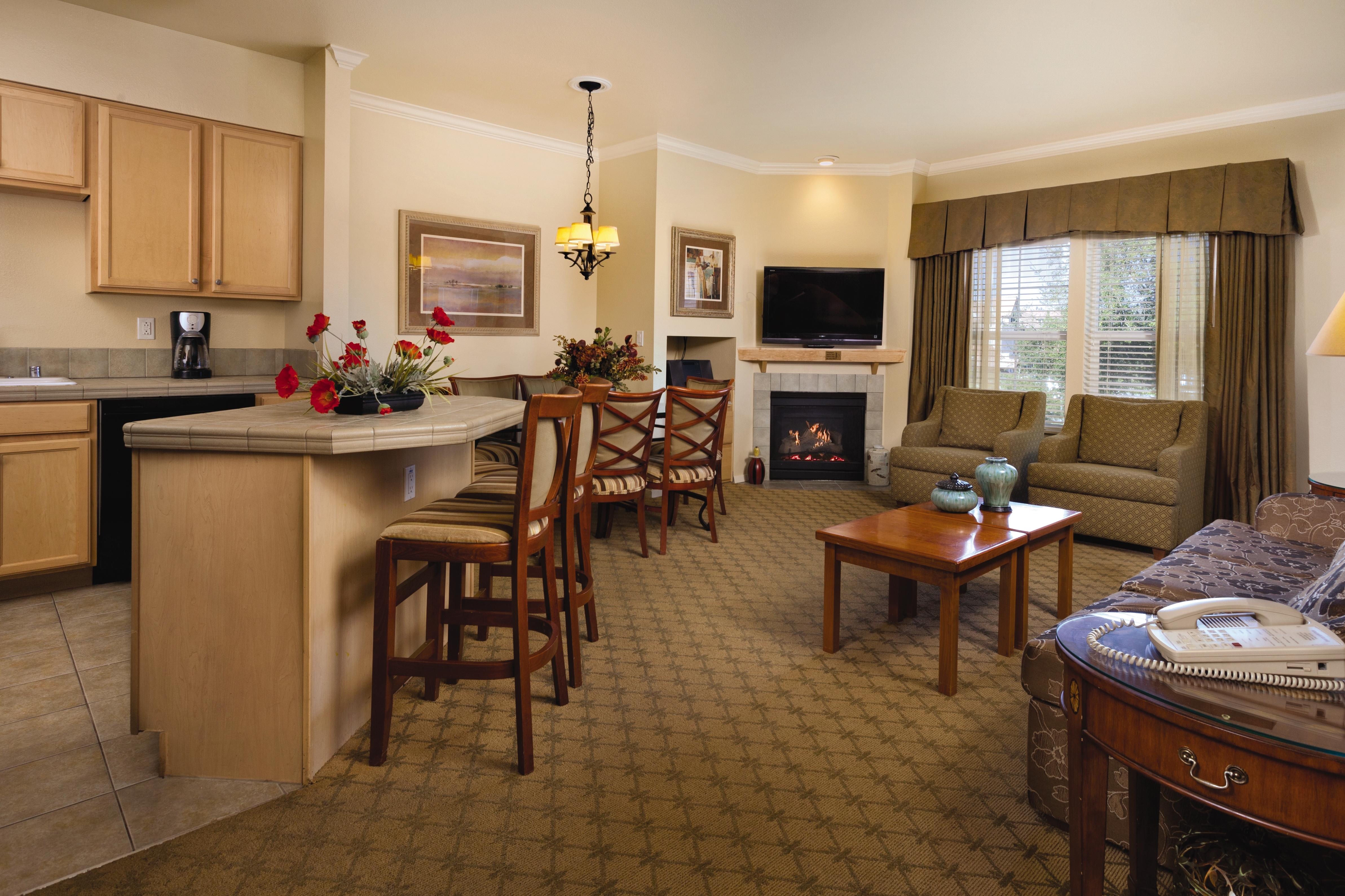 Guest room feature at the WorldMark Solvang in Solvang, California