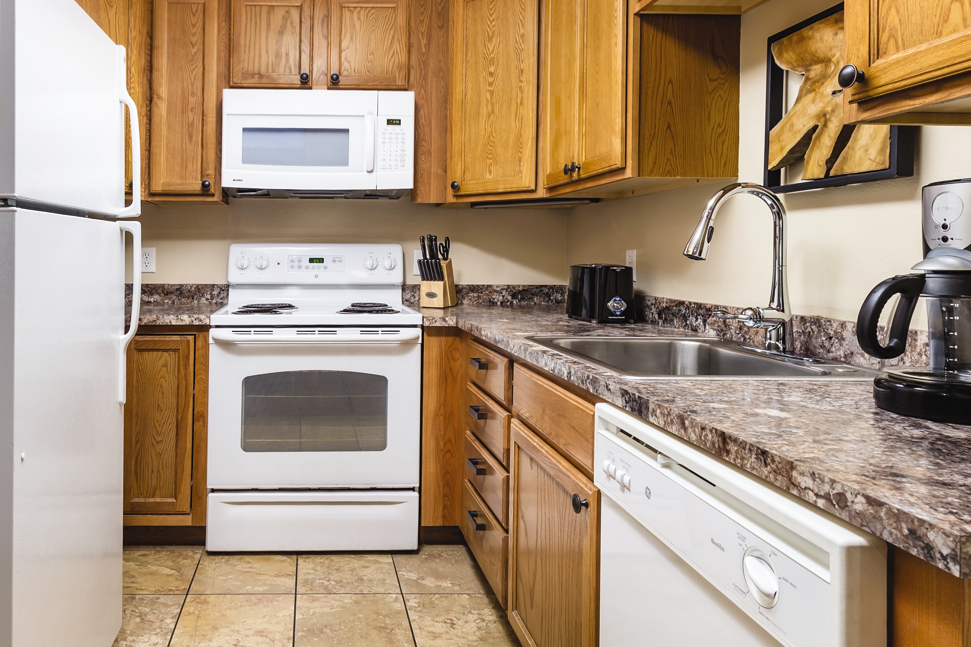 Guest room kitchen at WorldMark Estes Park in Estes Park, Colorado