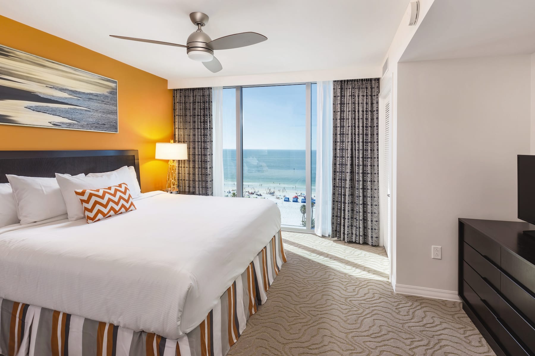 Guest room at the Club Wyndham Clearwater Beach in Clearwater, Florida
