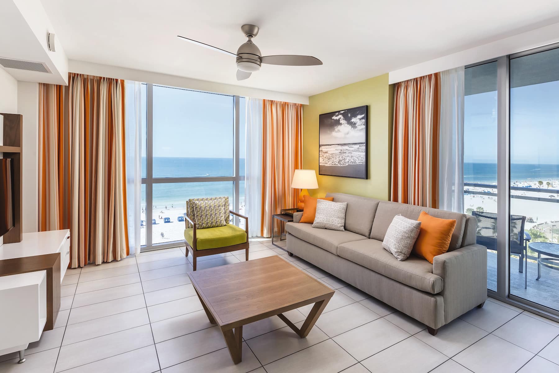 Guest room at the Club Wyndham Clearwater Beach in Clearwater, Florida