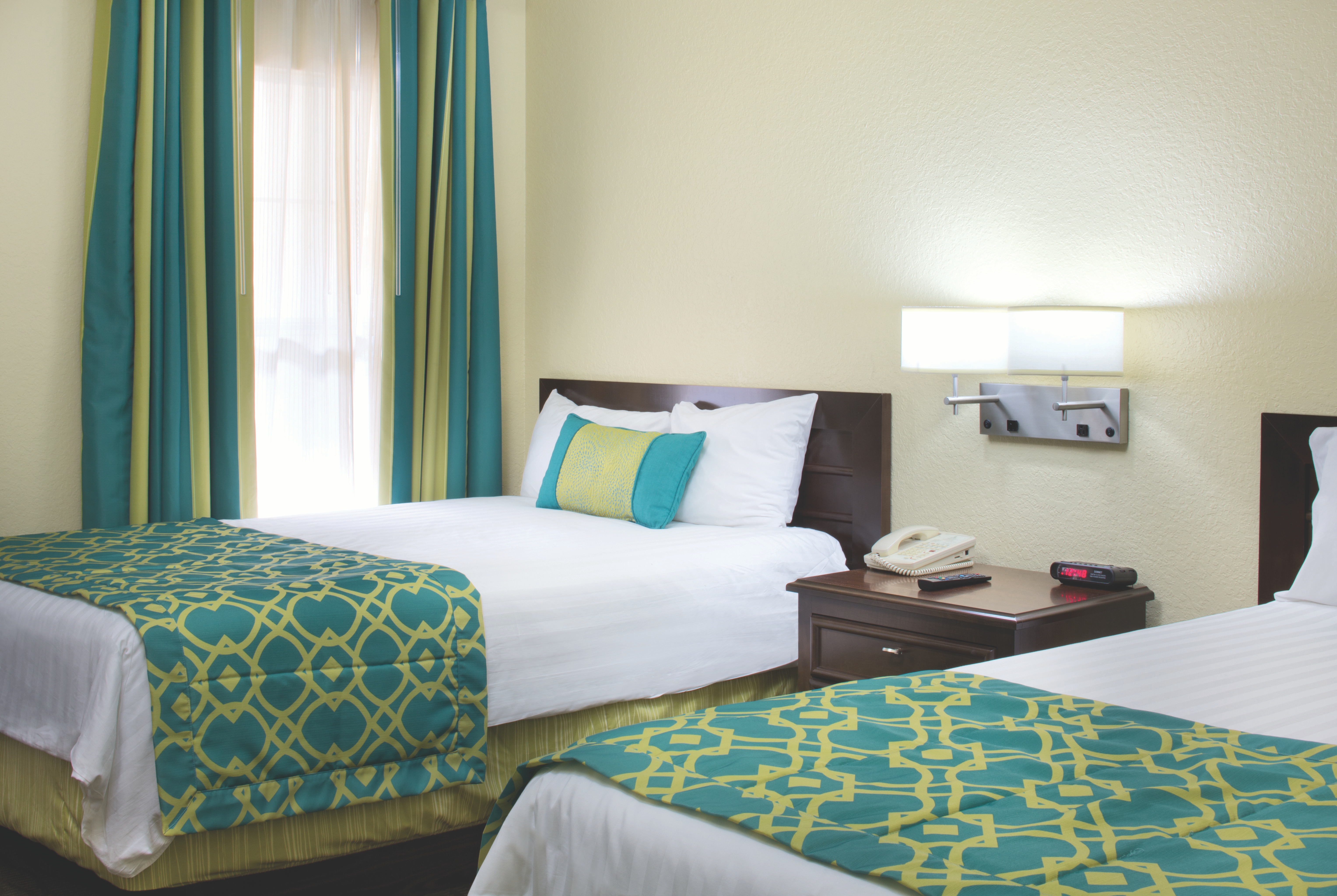 Double bed guest room at the Club Wyndham Star Island in Kissimmee, Florida