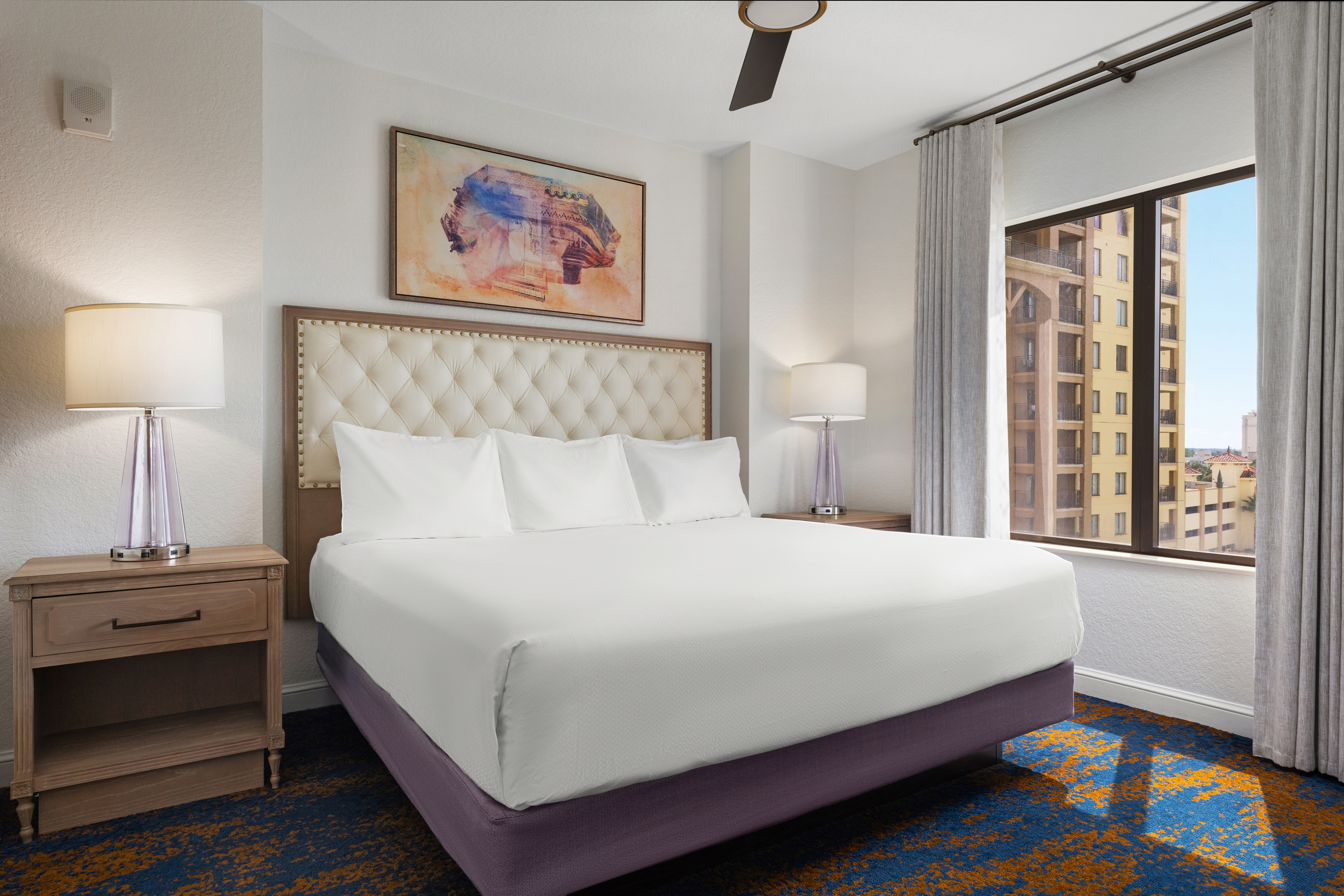 Guest room at the Club Wyndham Bonnet Creek Resort in Lake Buena Vista, Florida