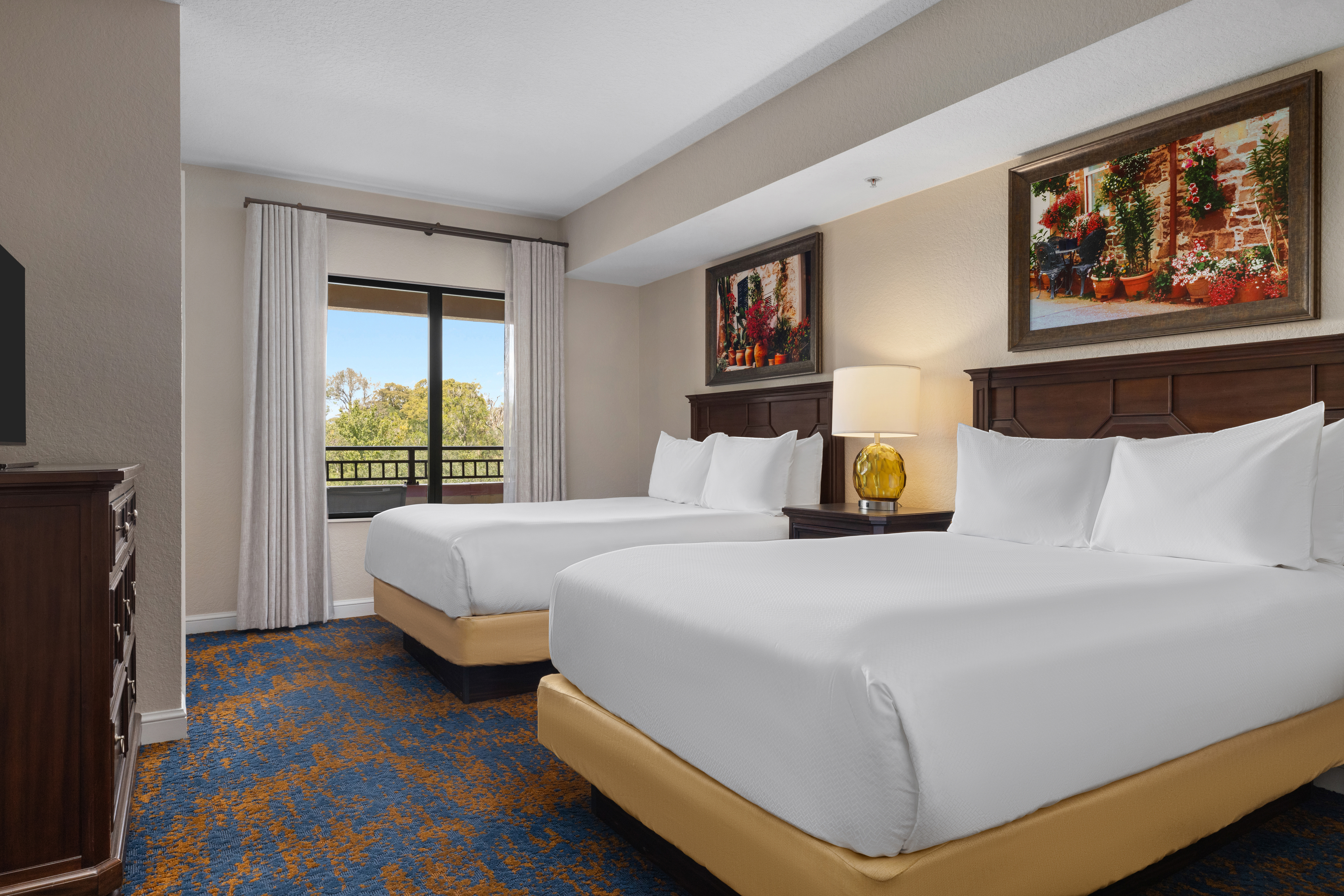 Guest room at the Club Wyndham Bonnet Creek Resort in Lake Buena Vista, Florida