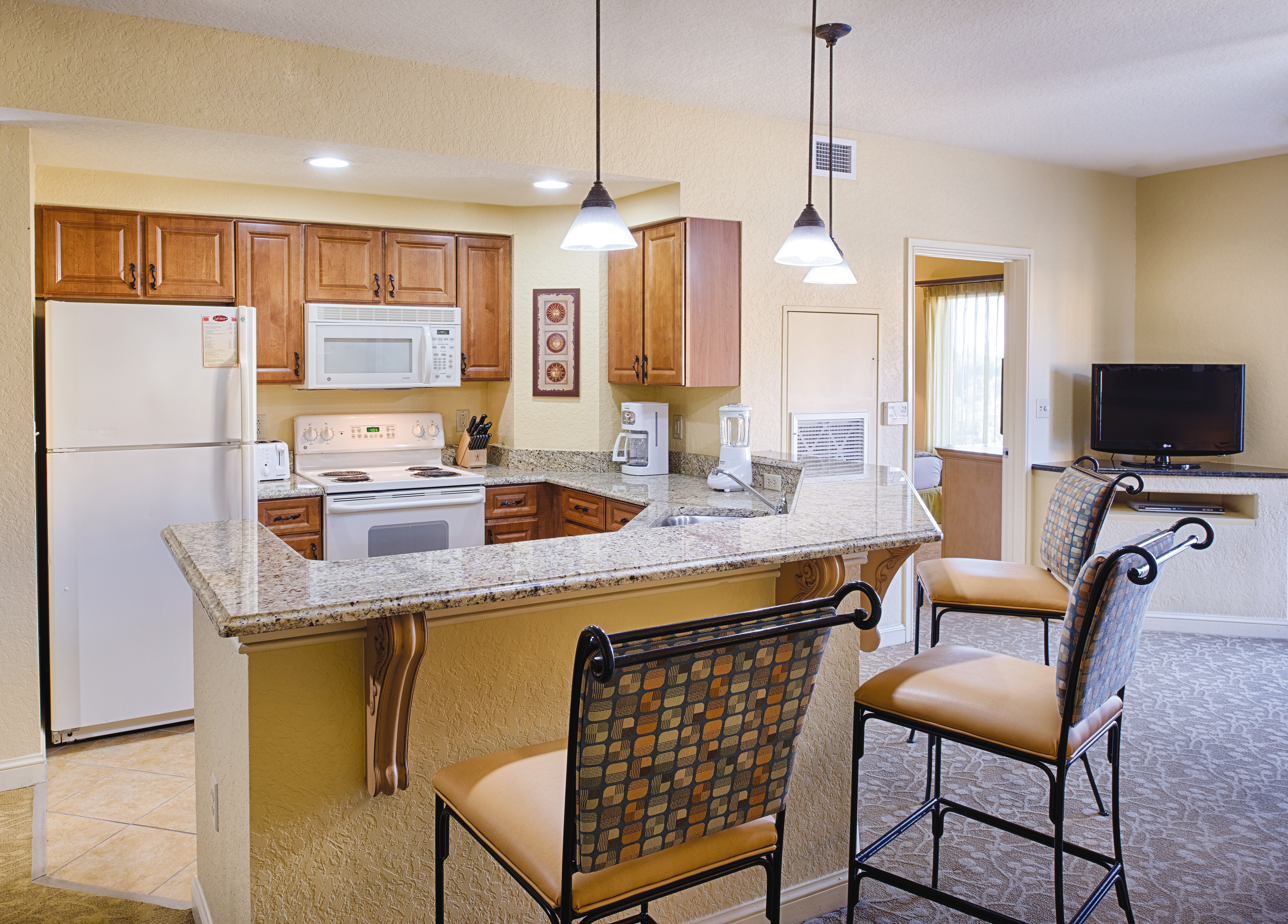 Club Wyndham Bonnet Creek Resort suite kitchen in Lake Buena Vista, Florida