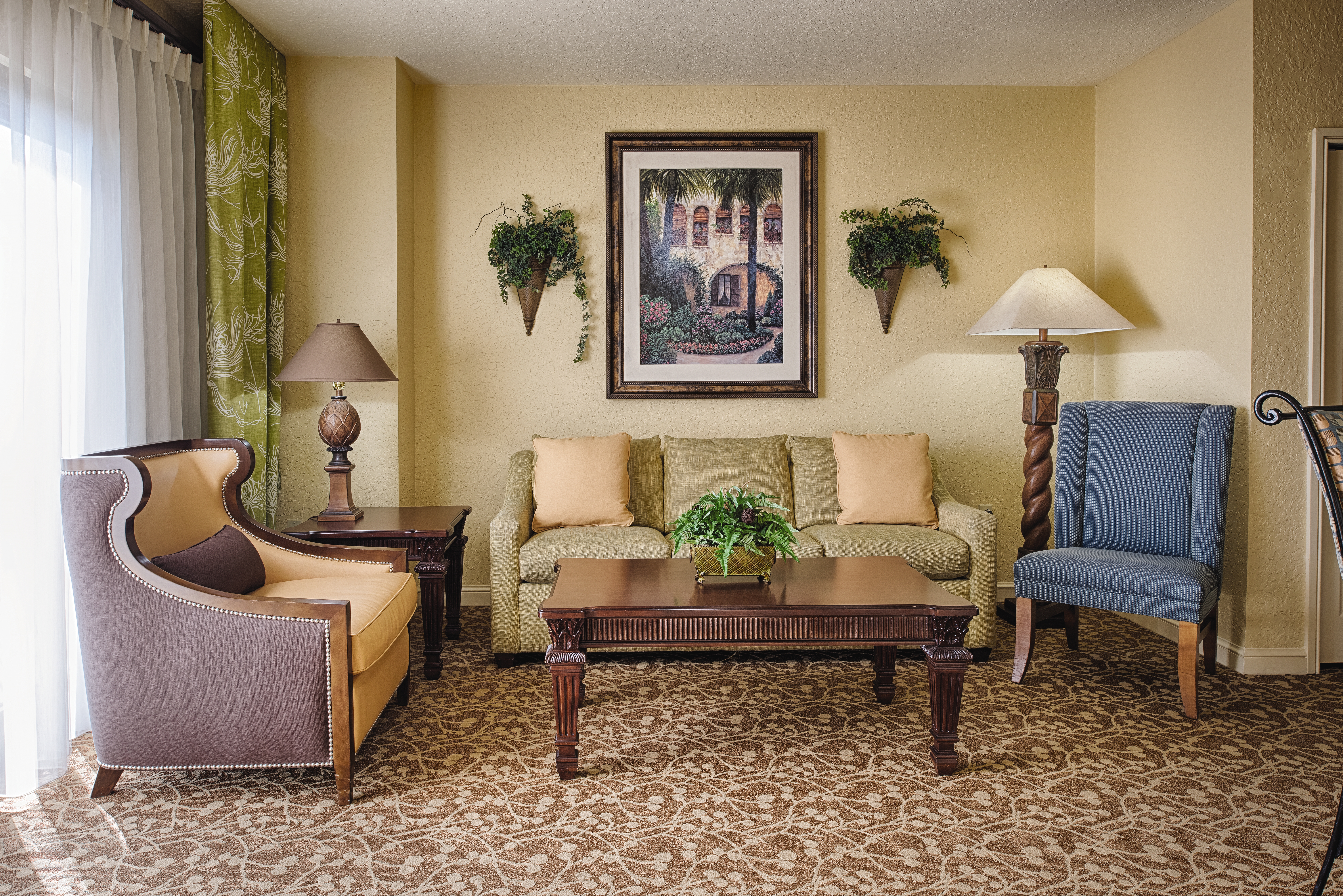 Club Wyndham Bonnet Creek Resort suite living room in Lake Buena Vista, Florida