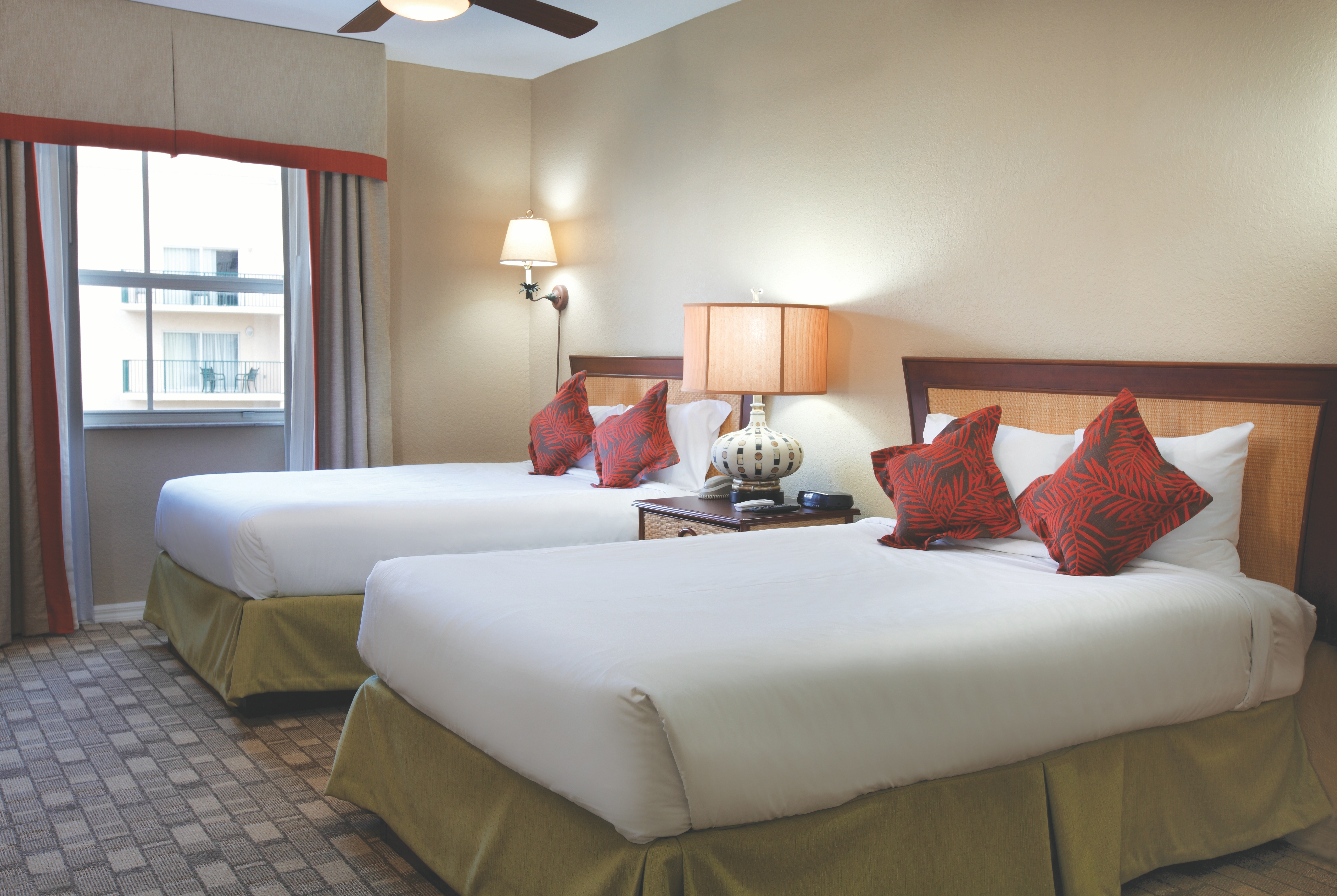 Double bed guest room at the Club Wyndham Palm-Aire in North Pompano Beach, Florida