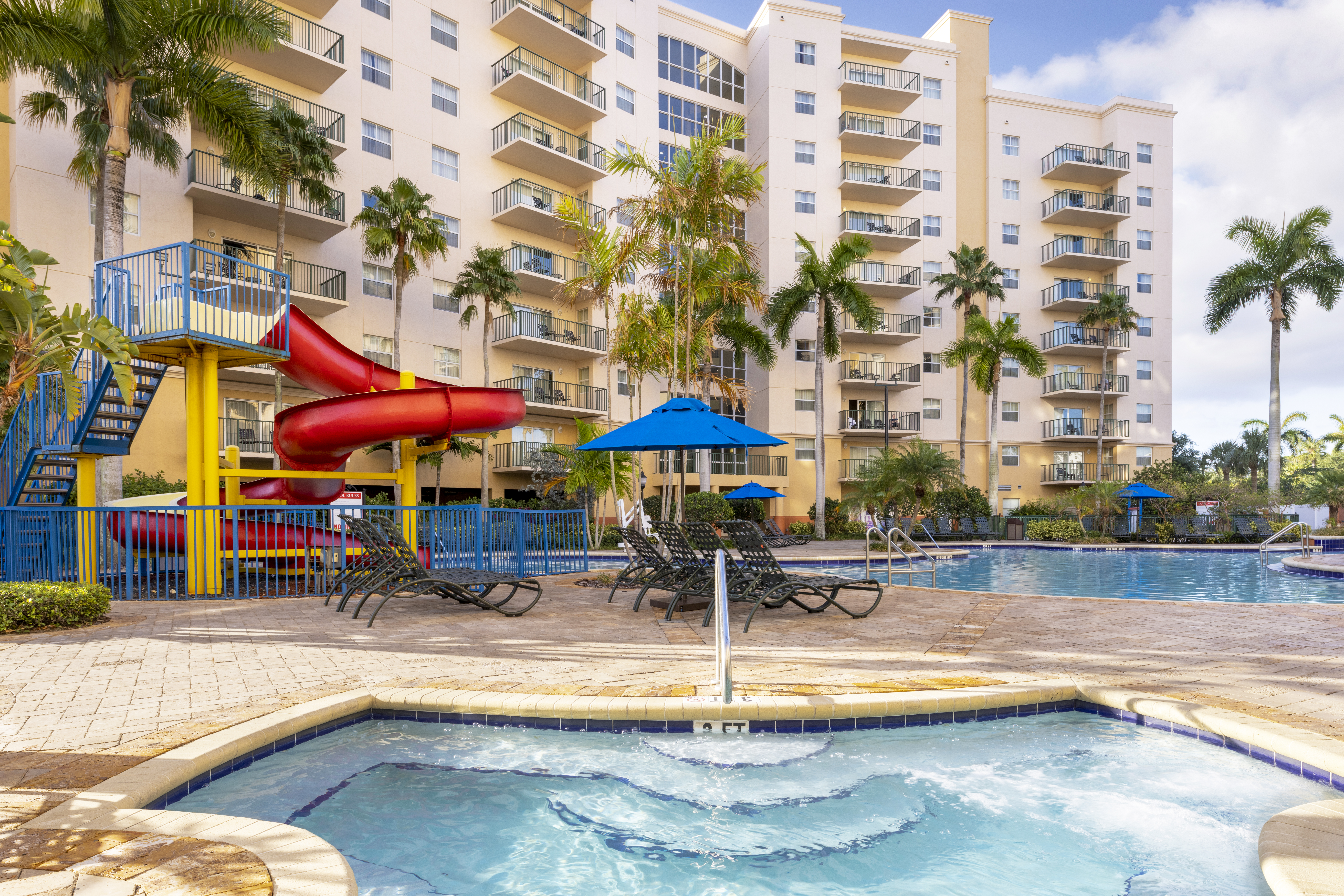 Family pool at the Club Wyndham Palm-Aire in North Pompano Beach, Florida