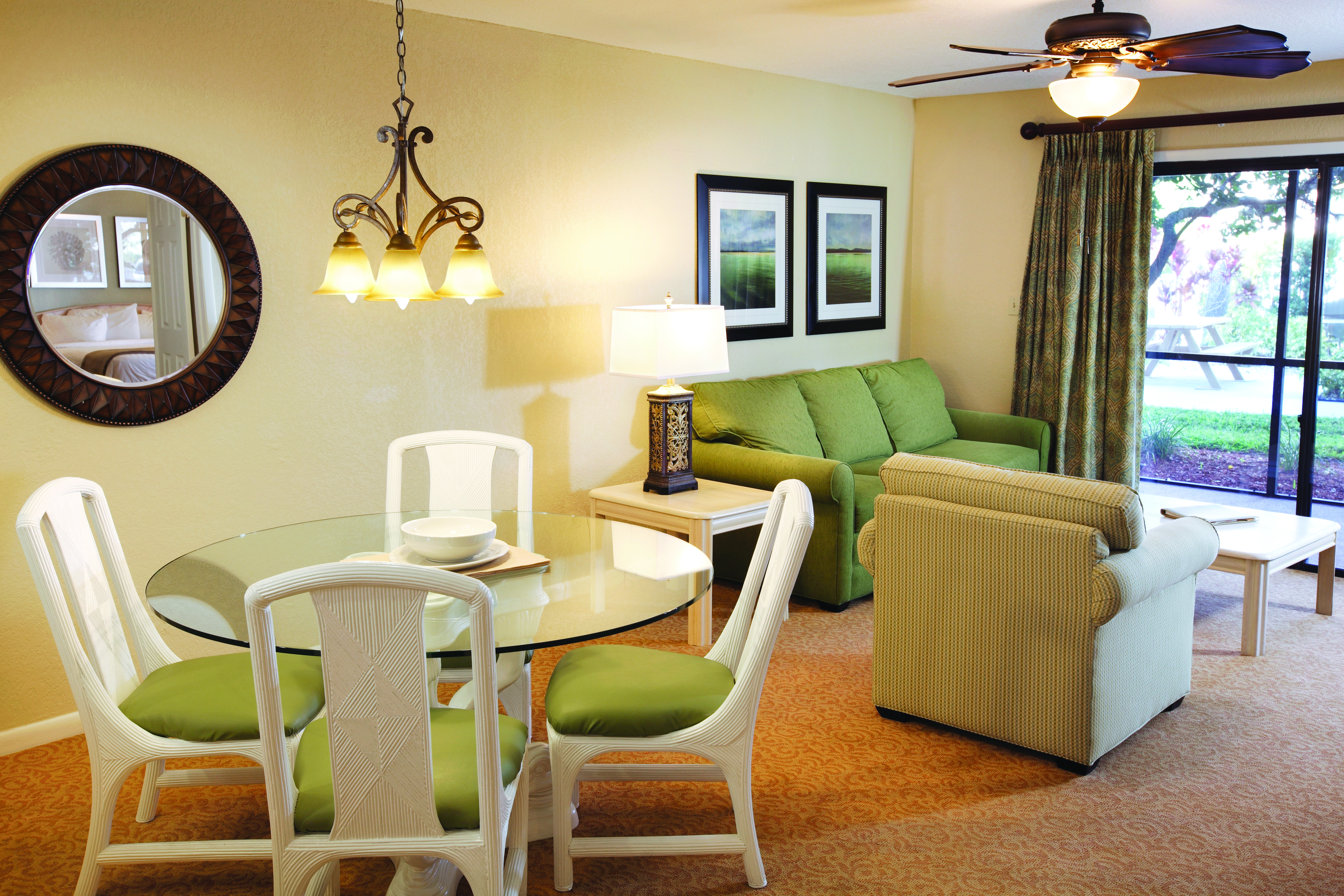 Guest room at the Club Wyndham Orlando International in Orlando, Florida