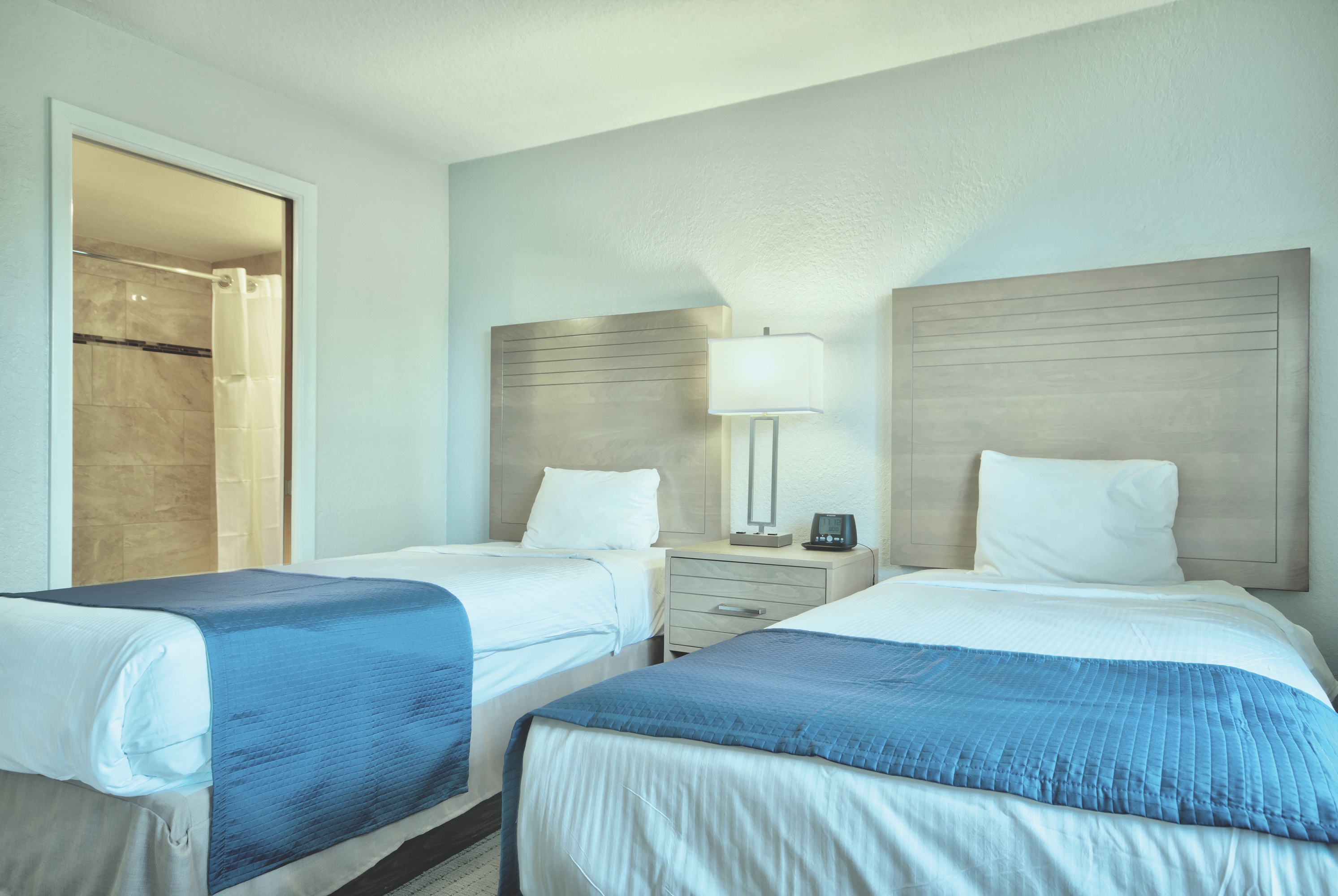 Guest room at the Club Wyndham Orlando International in Orlando, Florida