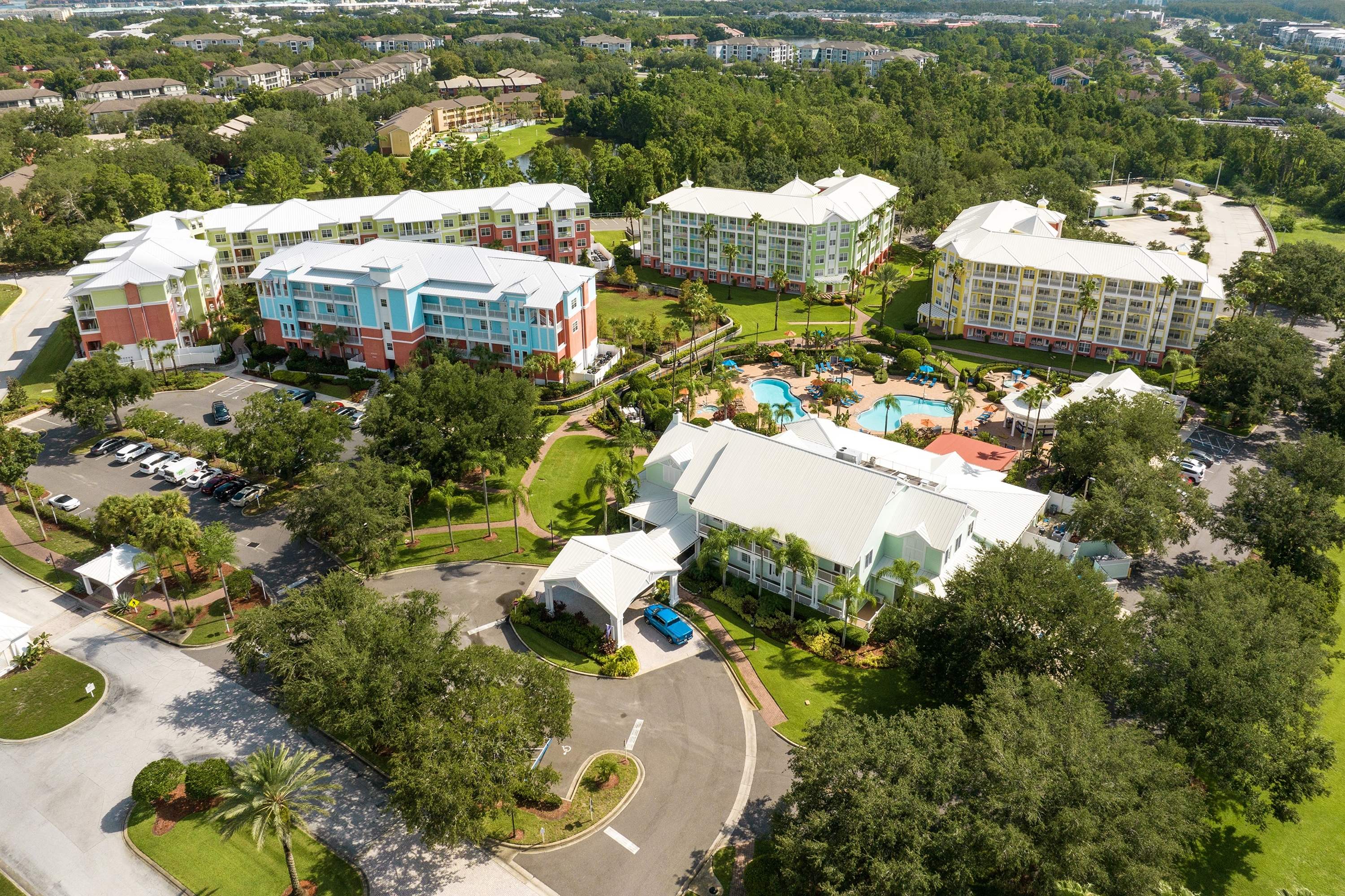 Exterior of WorldMark Orlando - Kingstown Reef hotel in Orlando, Florida
