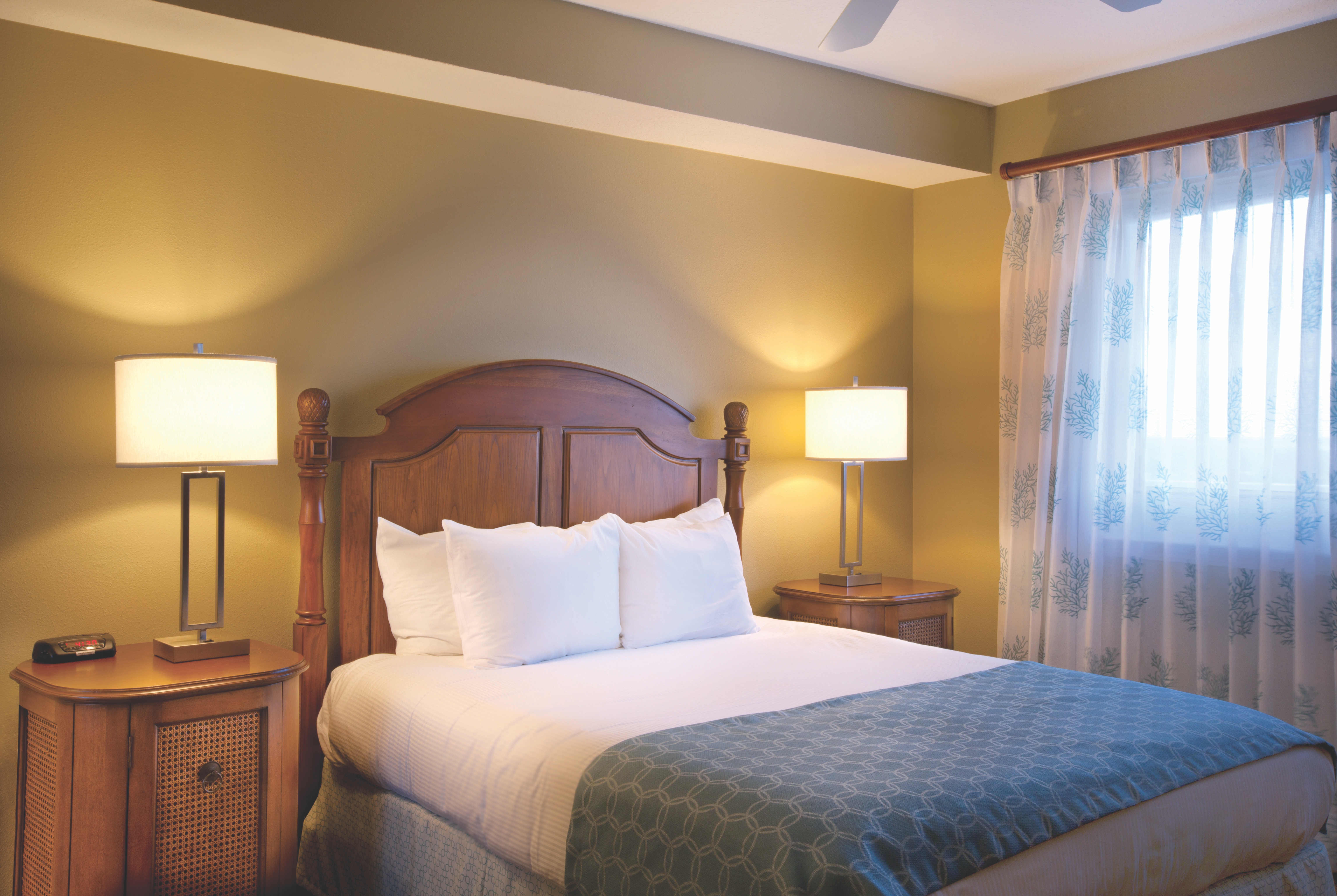 King bed guest room at the Club Wyndham Panama City Beach in Panama City Beach, Florida