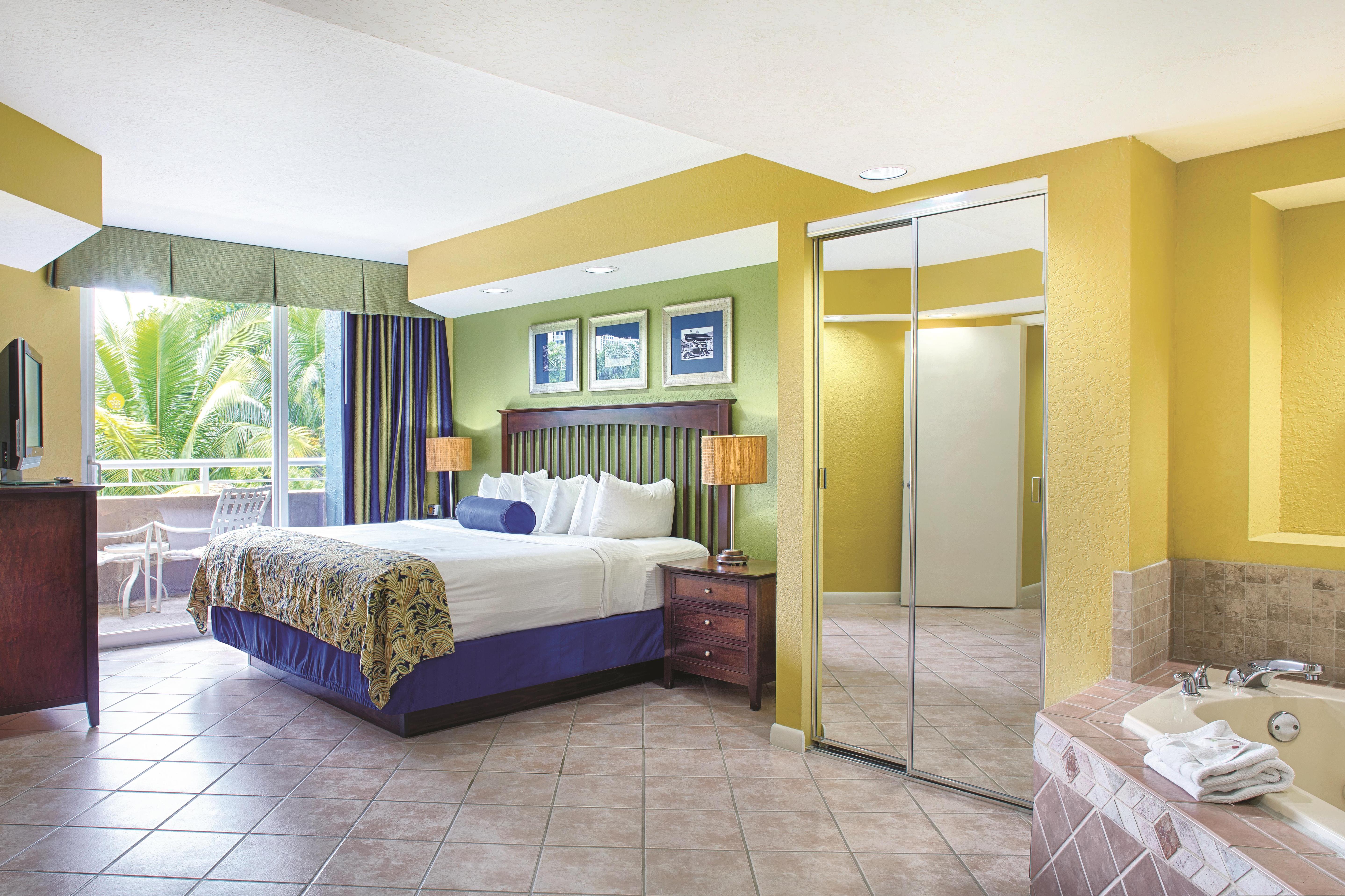 Guest room at the Club Wyndham Santa Barbara in Pompano Beach, Florida