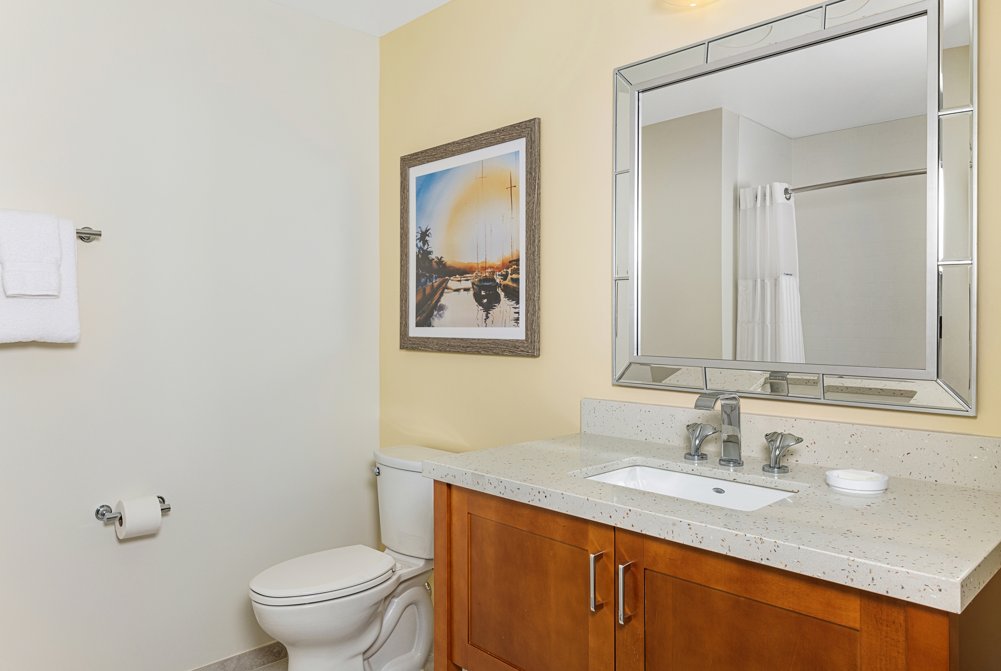 Guest room bath at the Margaritaville Vacation Club - Atlanta in Atlanta, Georgia