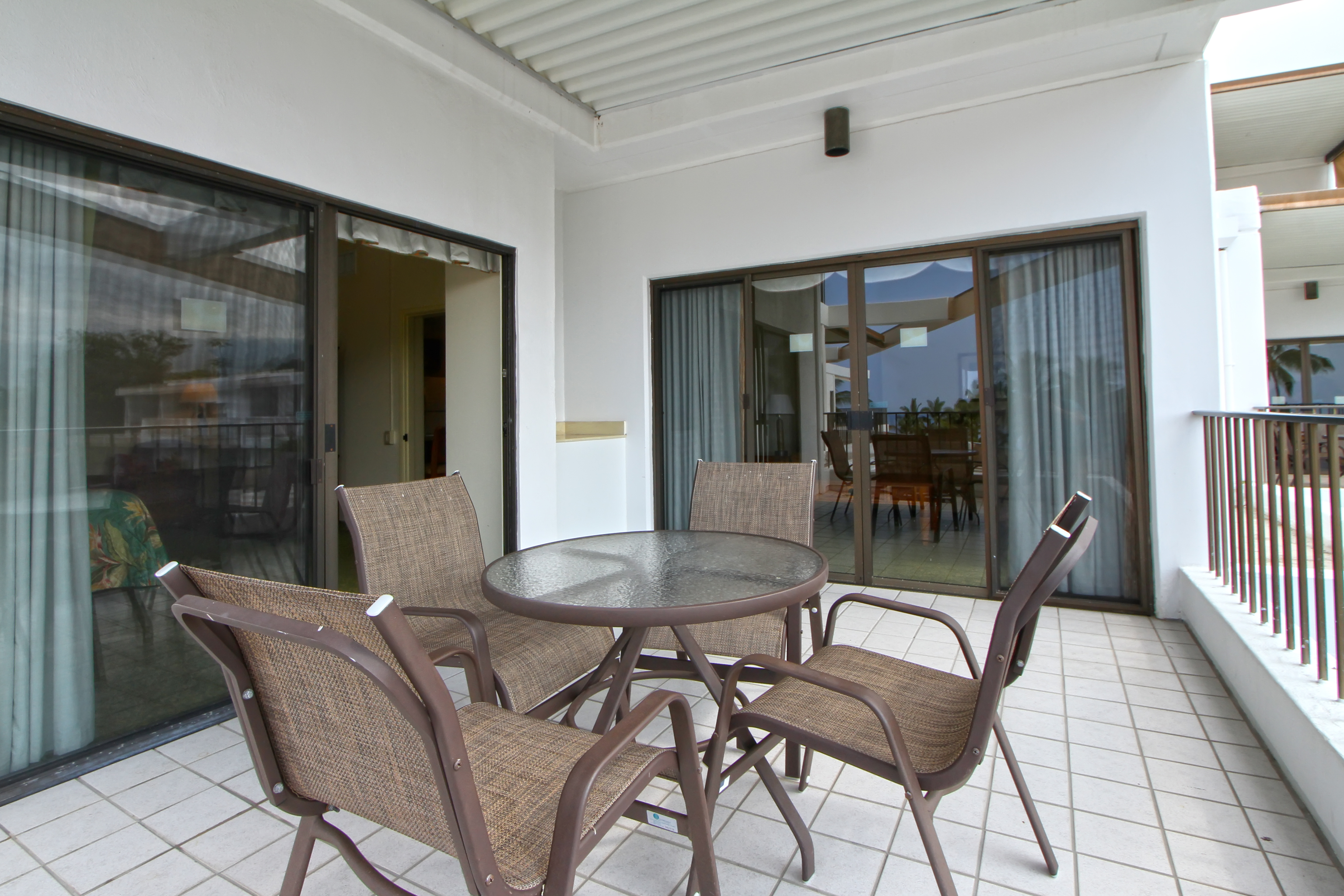 Guest room patio at the Club Wyndham Royal Sea Cliff in Kailua Kona, Hawaii