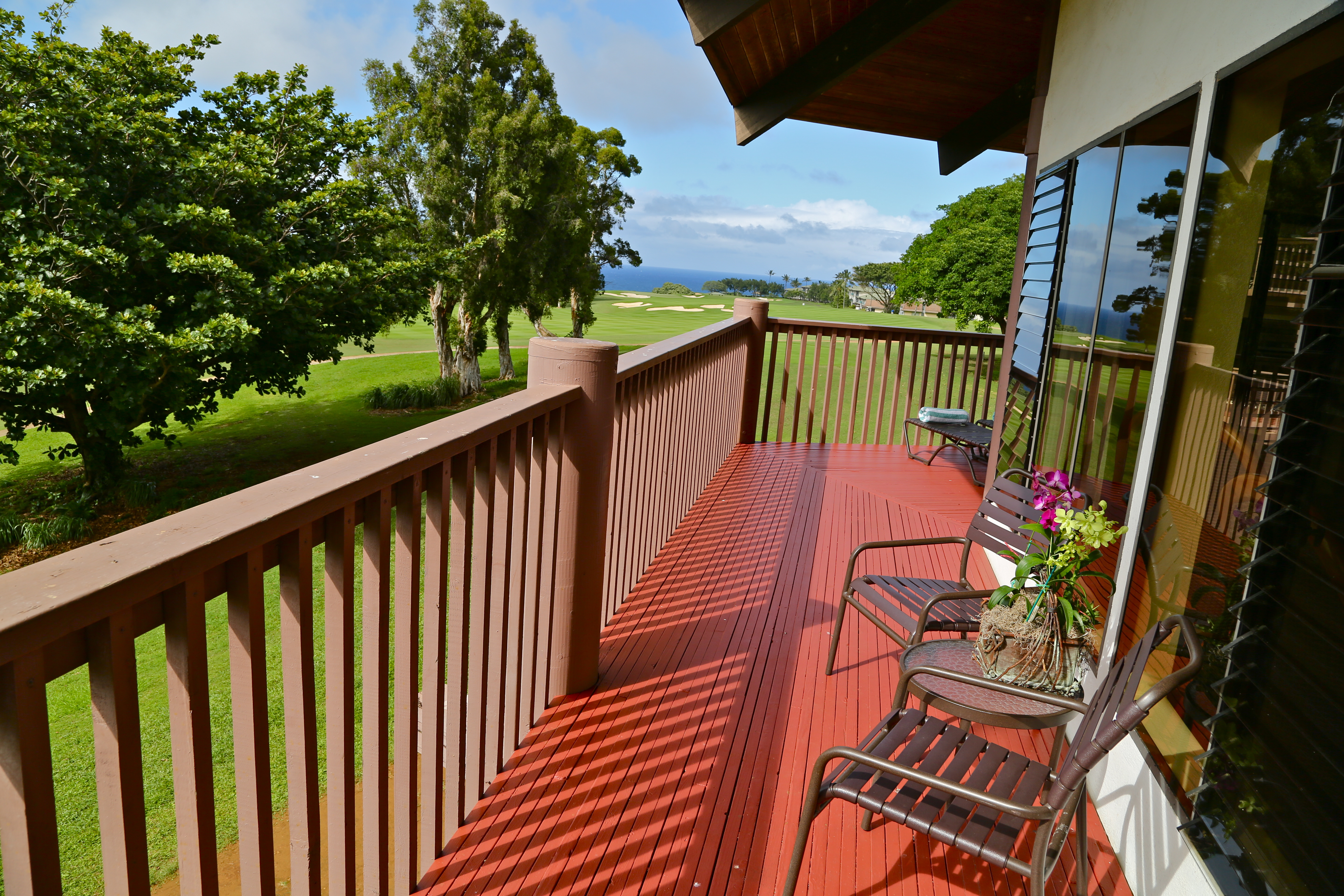 Guest room patio at the Club Wyndham Ka Eo Kai in Princeville, Hawaii