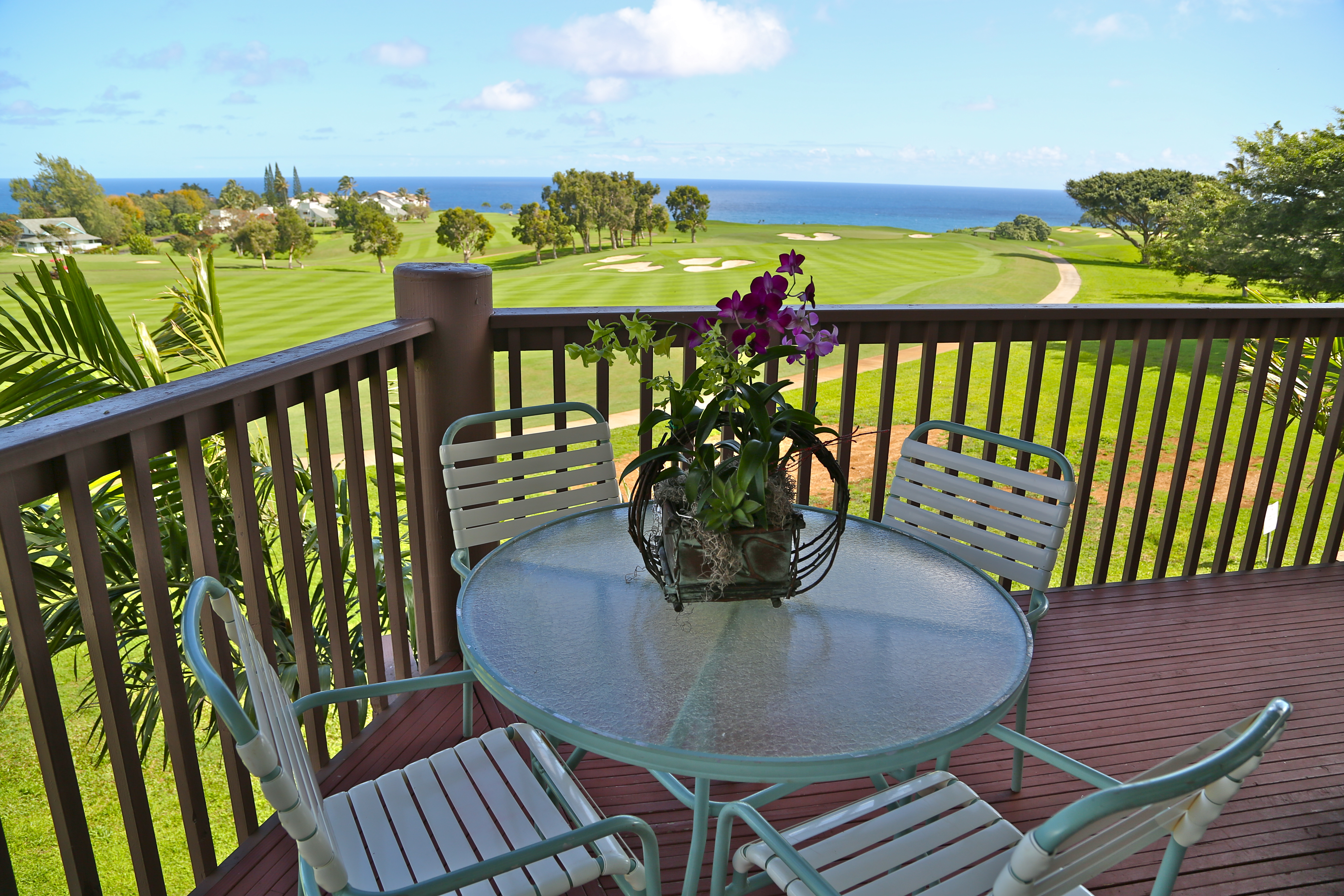Guest room patio at the Club Wyndham Ka Eo Kai in Princeville, Hawaii